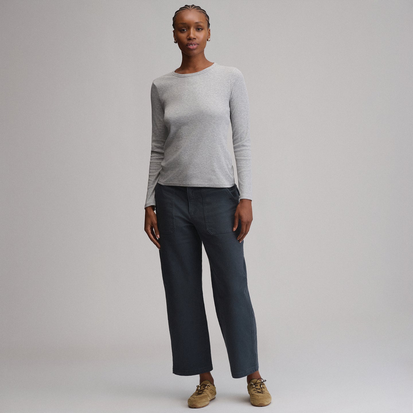 Women's Softline Rib Long-Sleeve Crew-Light Hthr Gray-16
