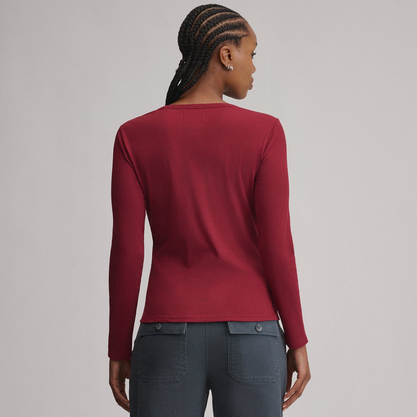 Women's Softline Rib Long-Sleeve Crew-Blossom-18