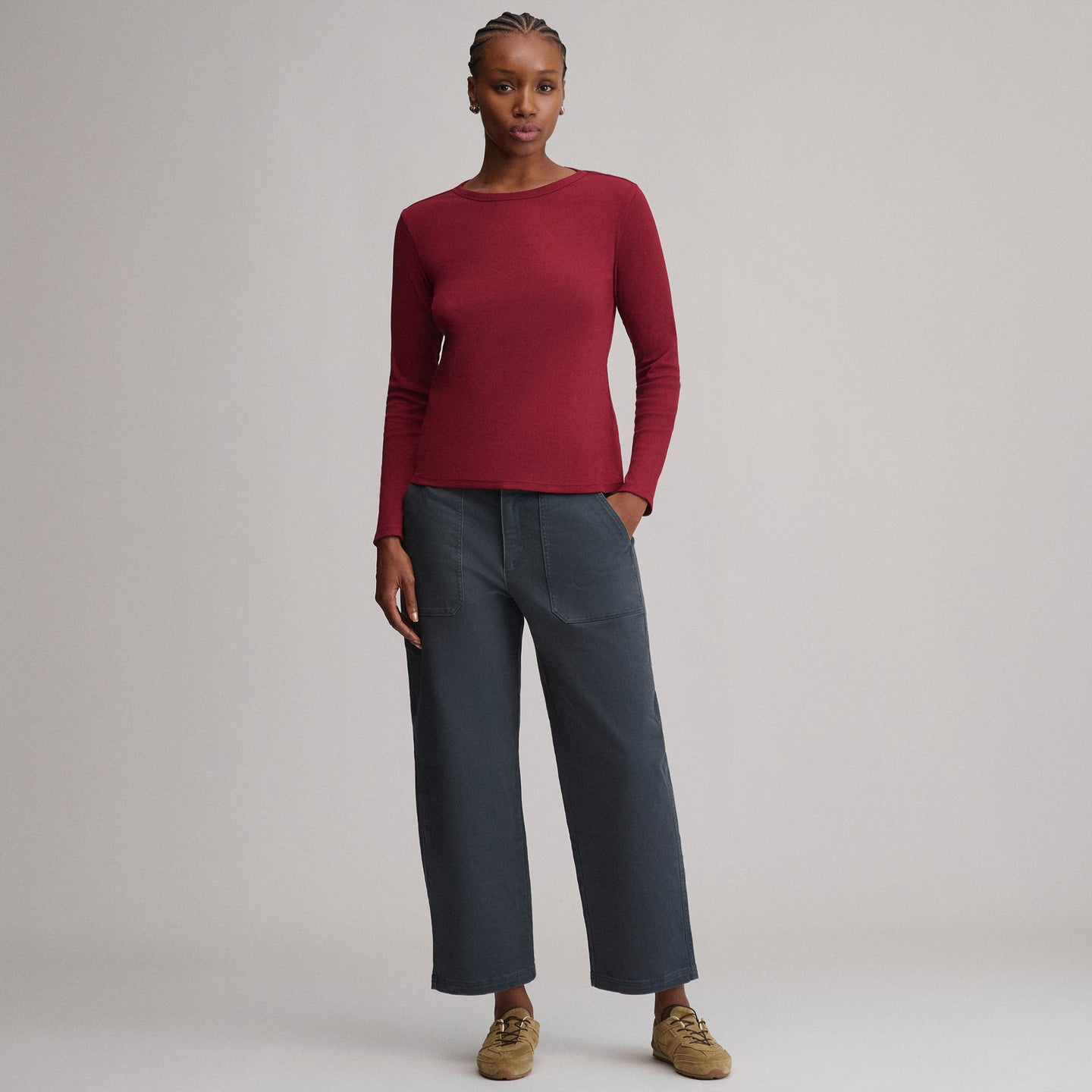 Women's Softline Rib Long-Sleeve Crew-Blossom-20