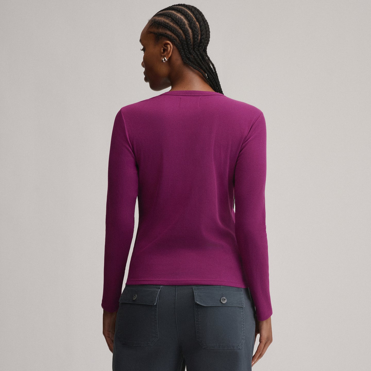 Women's Softline Rib Long-Sleeve Crew-Beet-22