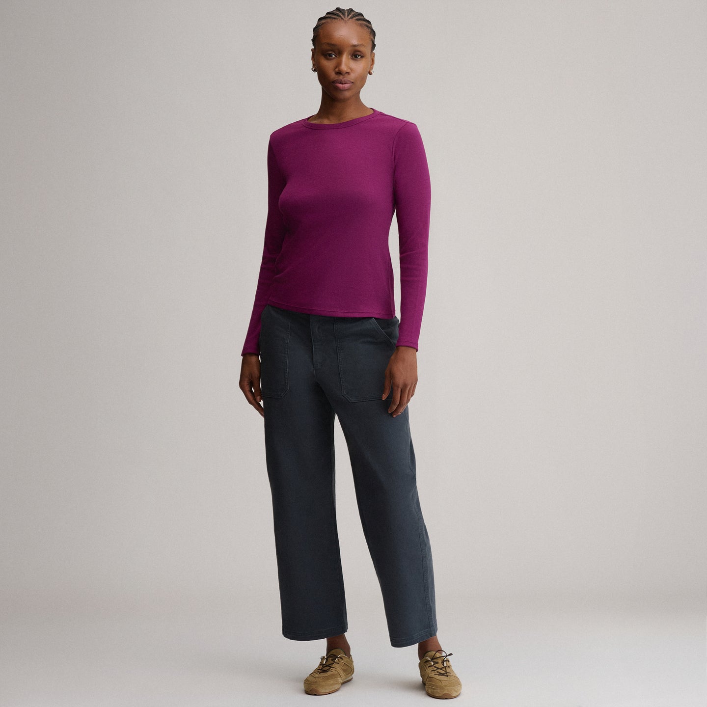 Women's Softline Rib Long-Sleeve Crew-Beet-24