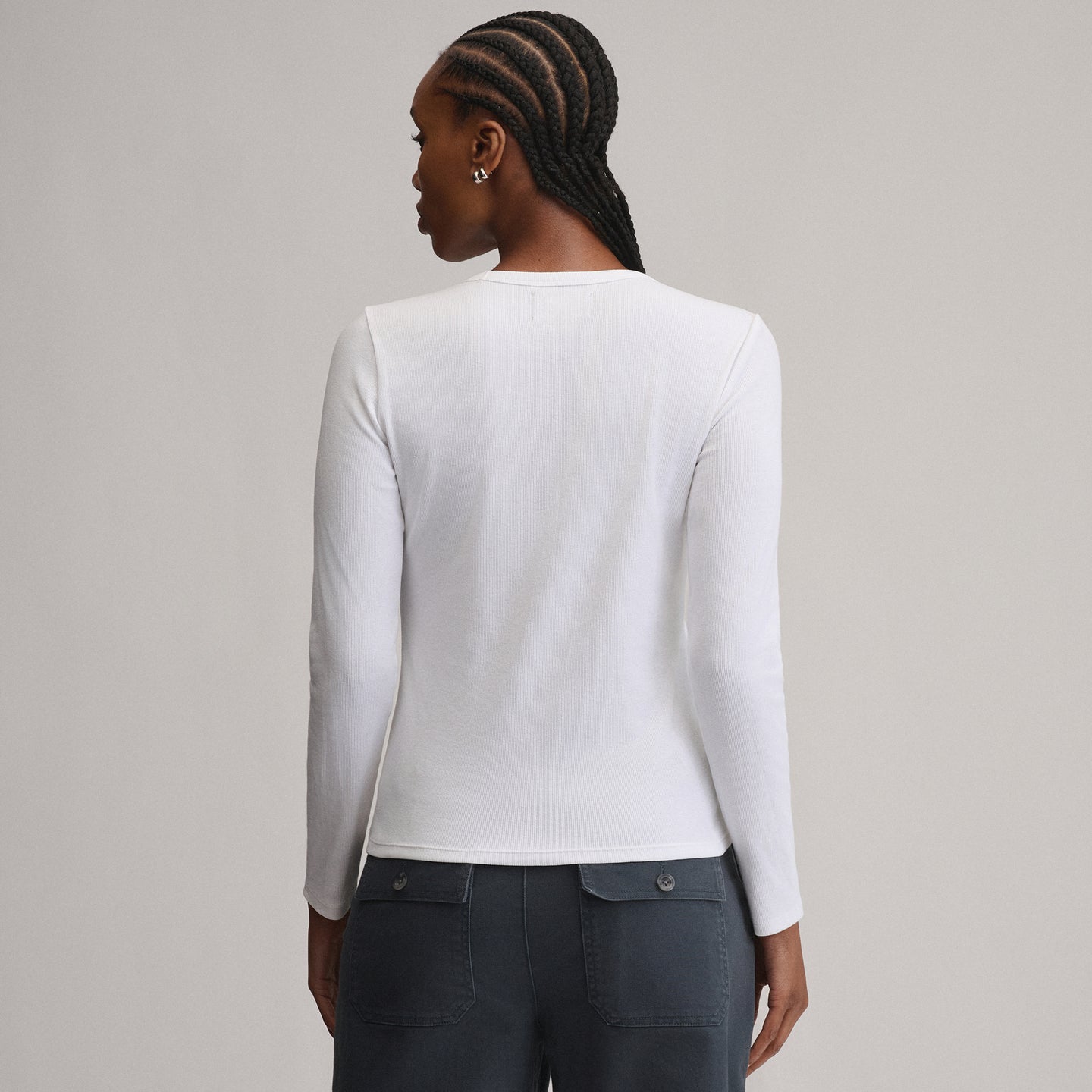 Women's Softline Rib Long-Sleeve Crew-White-26