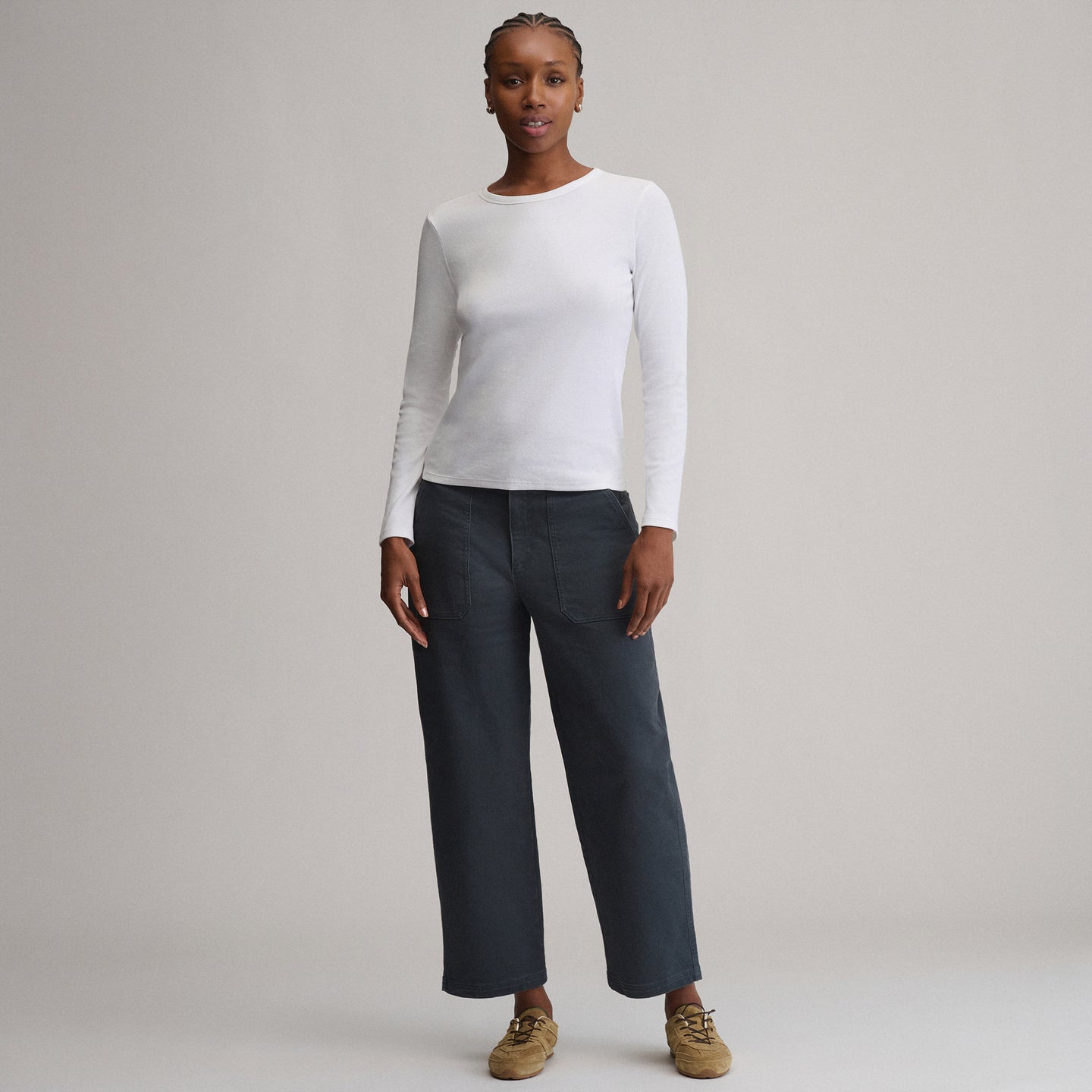 Women's Softline Rib Long-Sleeve Crew-White-28