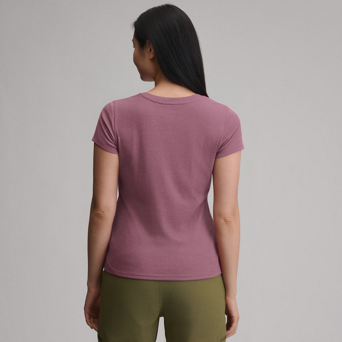 Women's Everyday Short-Sleeve V-Neck T-Shirt-Bubble Gum-2