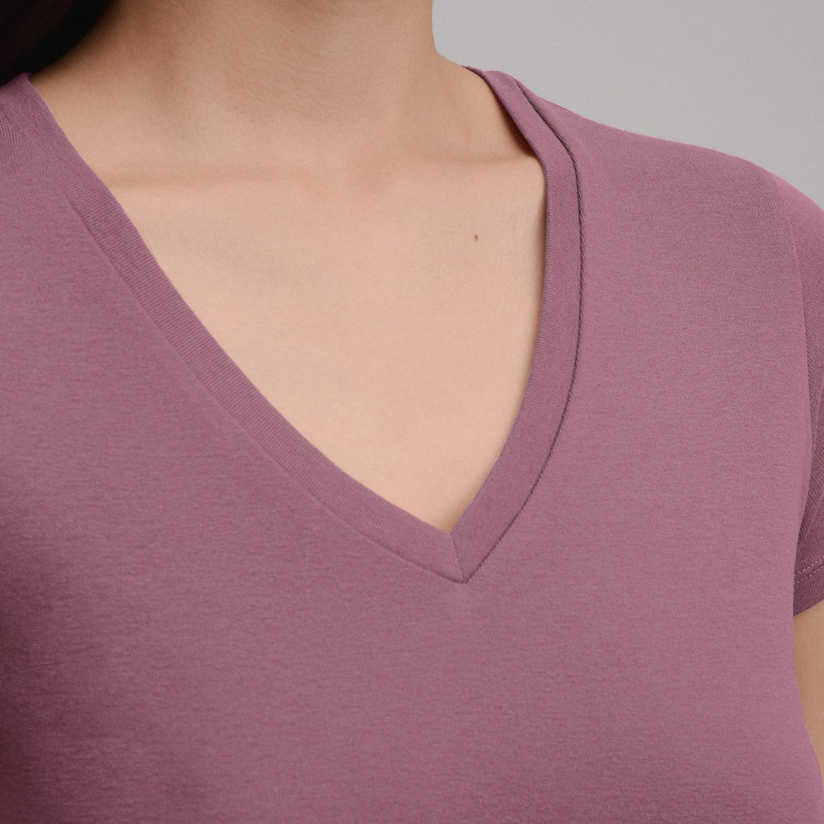 Women's Everyday Short-Sleeve V-Neck T-Shirt-Bubble Gum-3