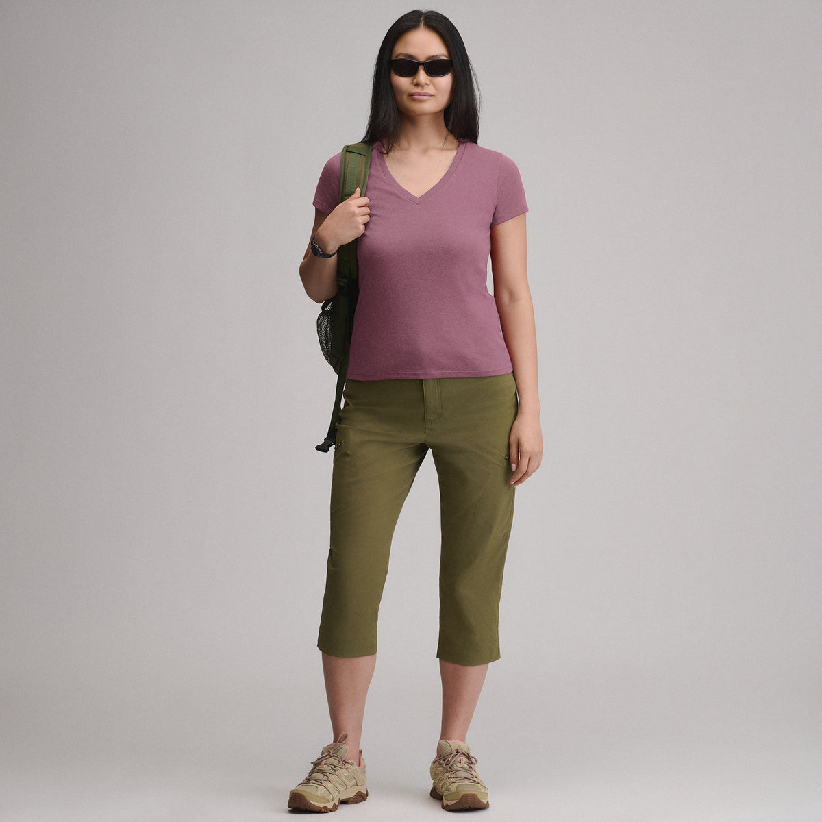 Women's Everyday Short-Sleeve V-Neck T-Shirt-Bubble Gum-4