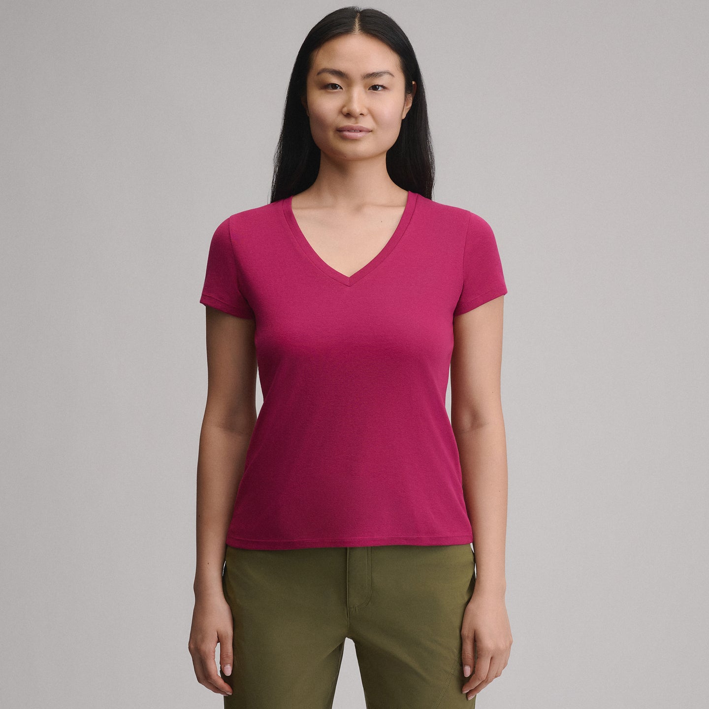 Women's Everyday Short-Sleeve V-Neck T-Shirt-Hibiscus-5