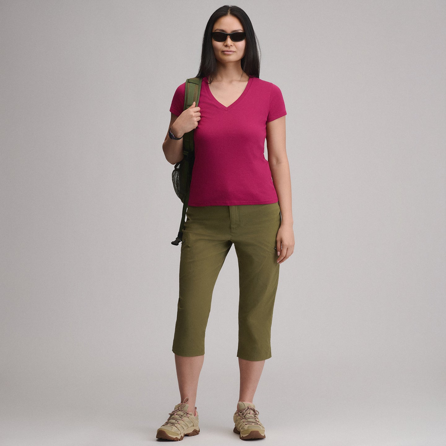 Women's Everyday Short-Sleeve V-Neck T-Shirt-Hibiscus-8