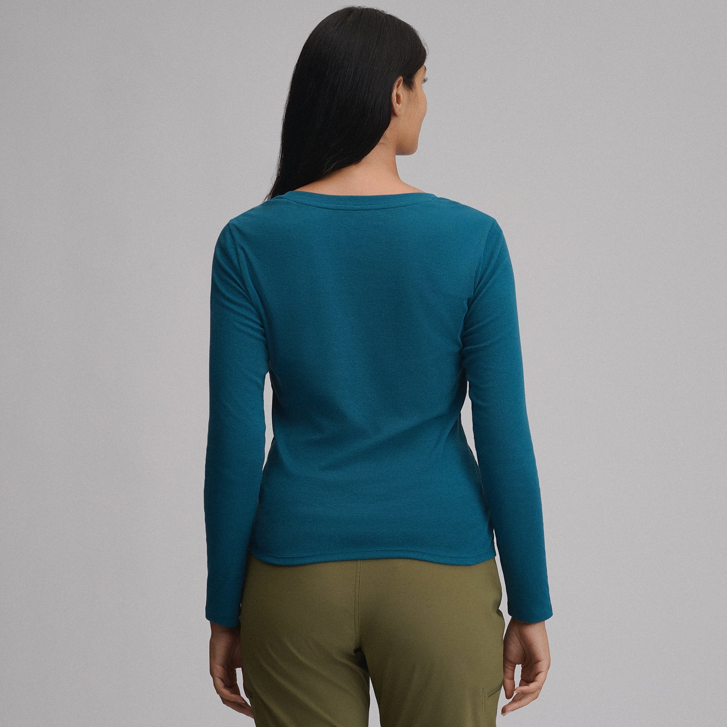 Women's Everyday Long-Sleeve V-Neck T-Shirt-Meridian Blue-24
