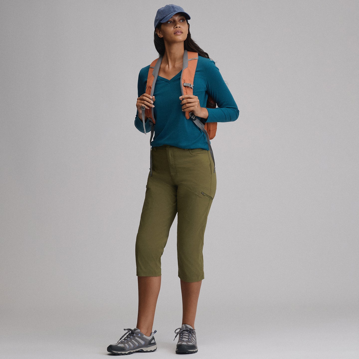 Women's Everyday Long-Sleeve V-Neck T-Shirt-Meridian Blue-26