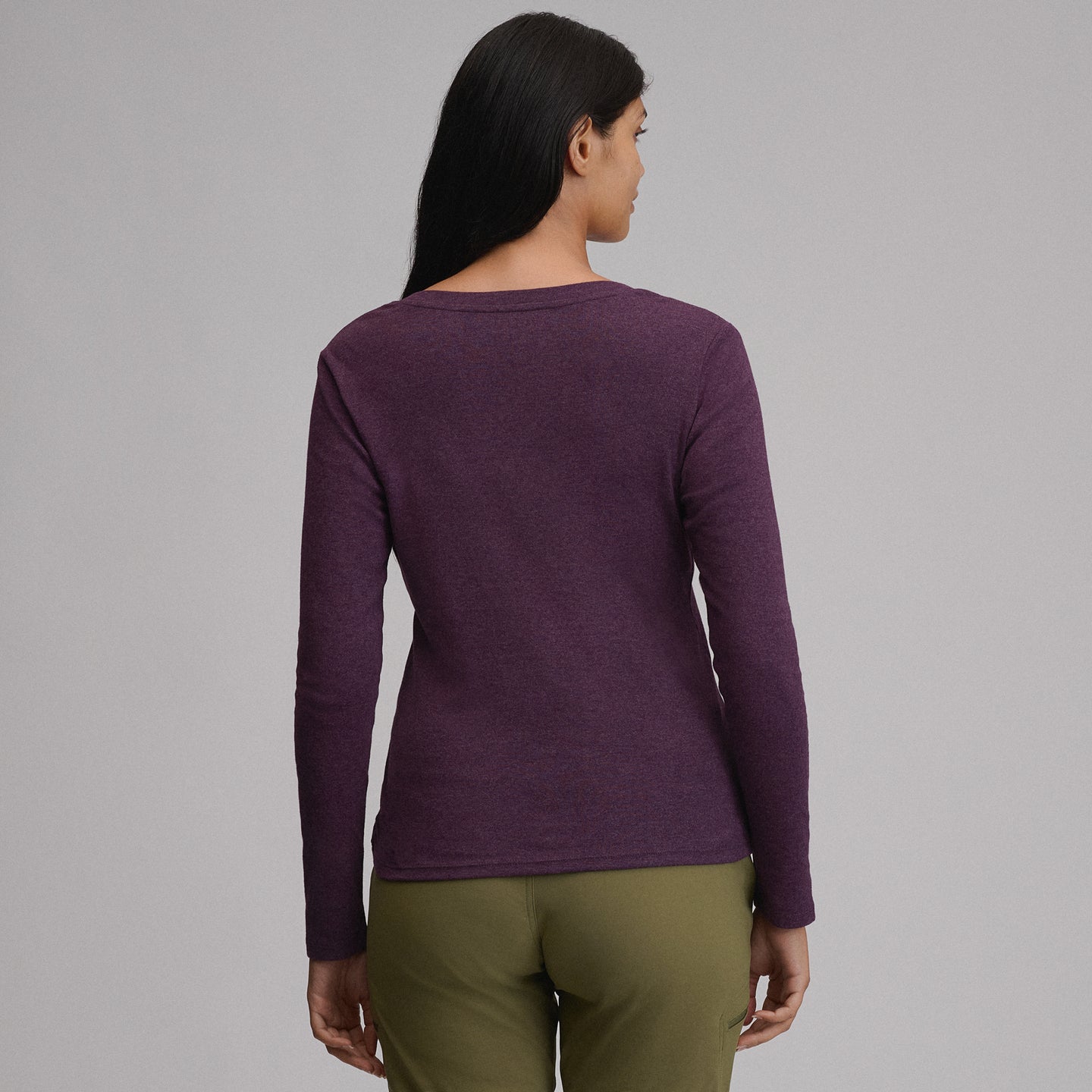 Women's Everyday Long-Sleeve V-Neck T-Shirt-Boysenberry-28