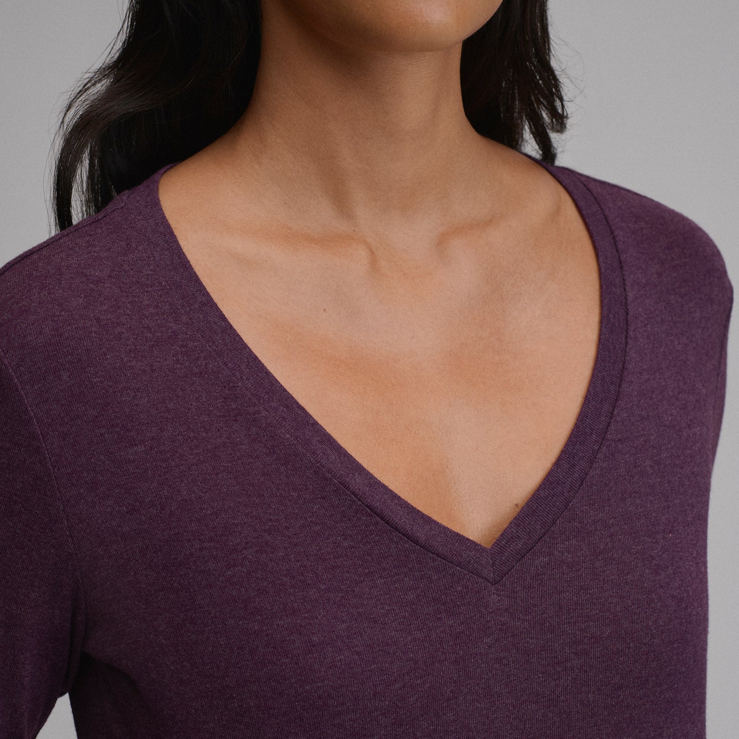 Women's Everyday Long-Sleeve V-Neck T-Shirt-Boysenberry-29