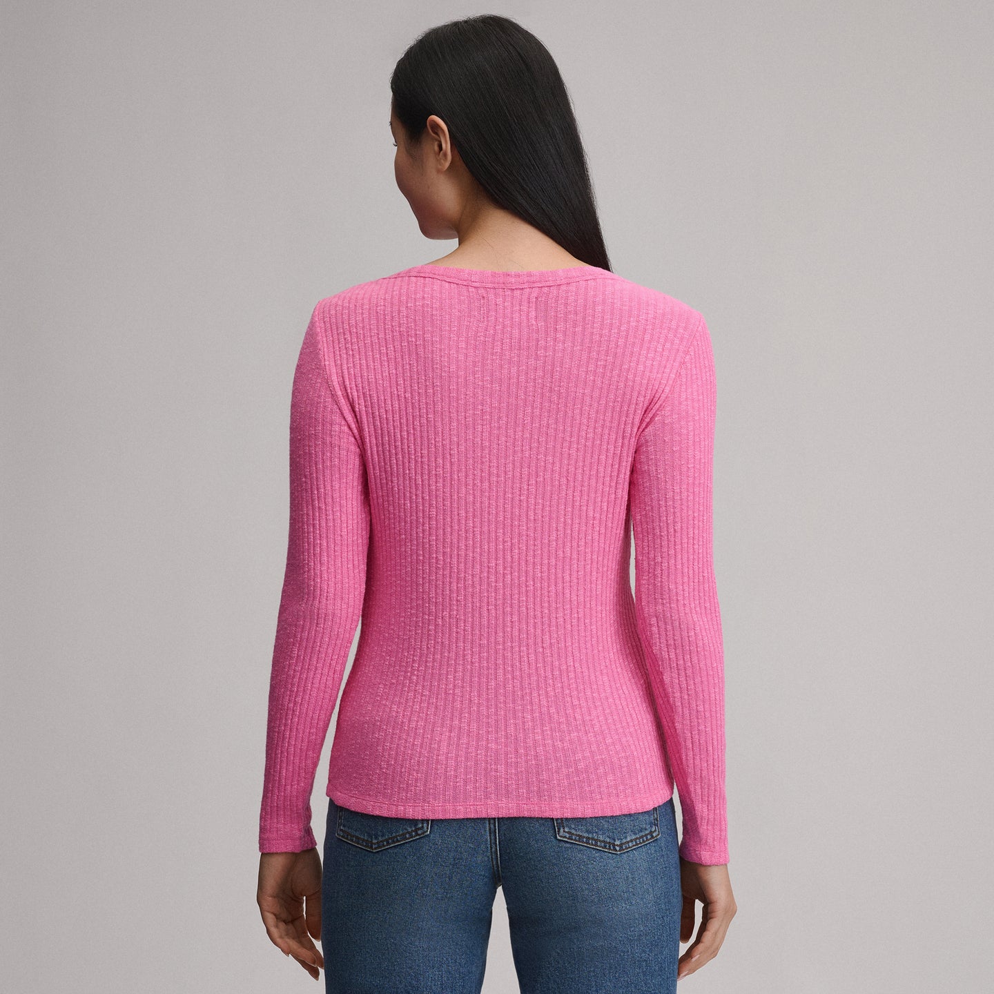 Women's Long-Sleeve Hacci Ribbed Top-Petunia-10