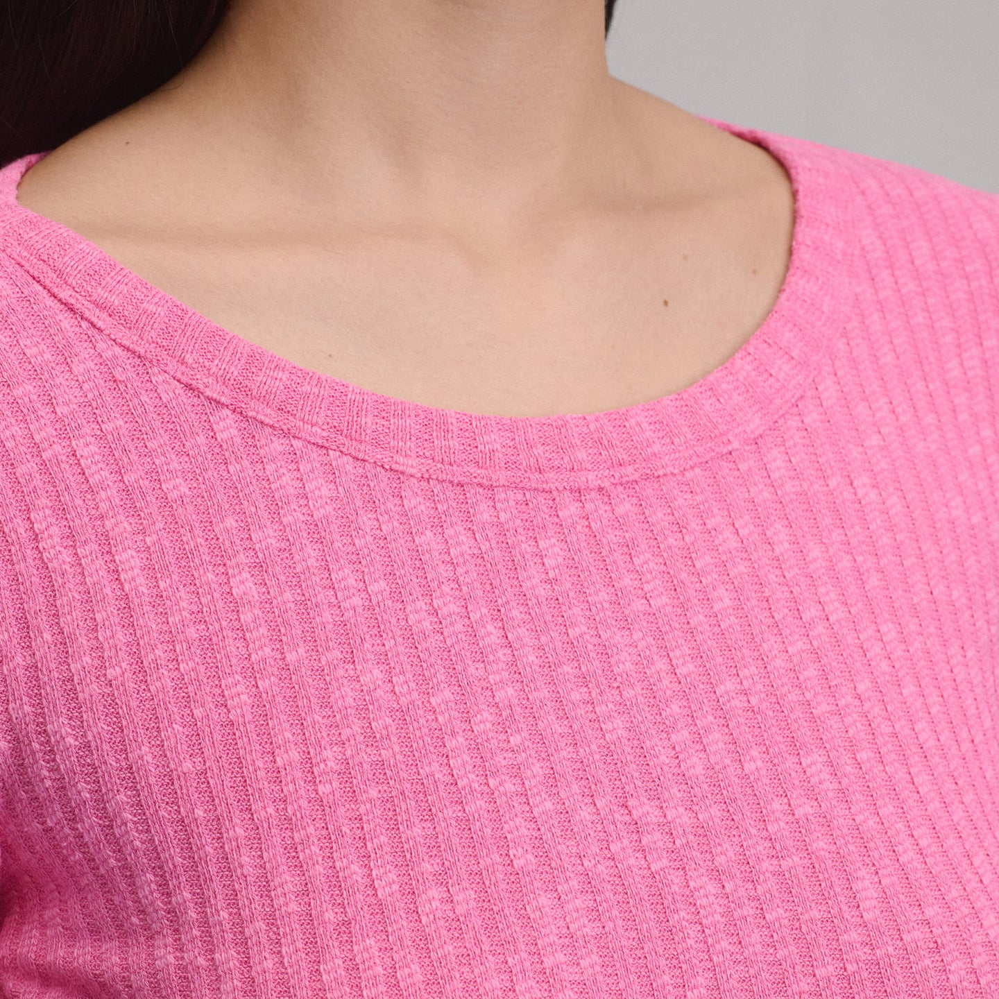 Women's Long-Sleeve Hacci Ribbed Top-Petunia-11