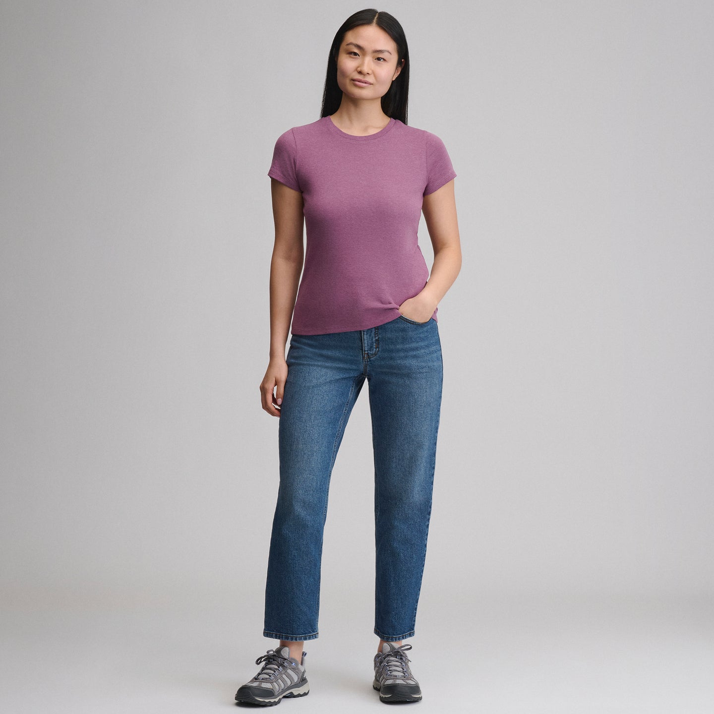 Women's Everyday Short-Sleeve Crewneck T-Shirt-Deep Wisteria-46
