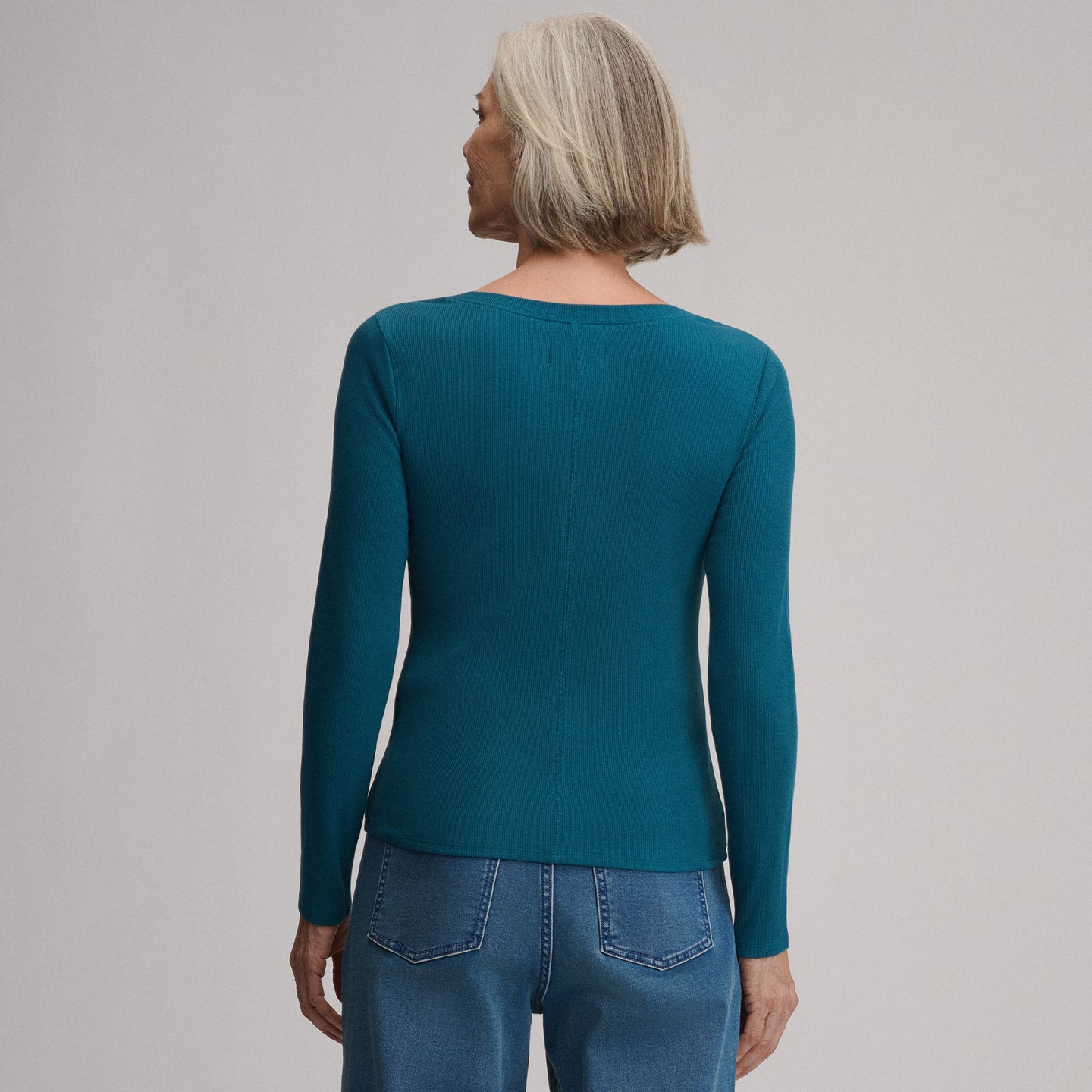 Women's Softline Rib Long-Sleeve Henley-Meridian Blue-2