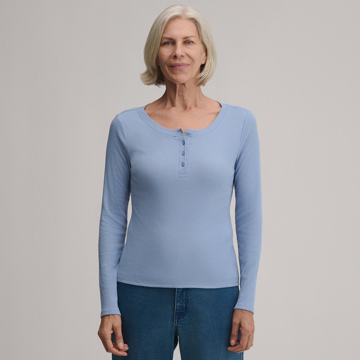 Women's Softline Rib Long-Sleeve Henley-Cascade-9