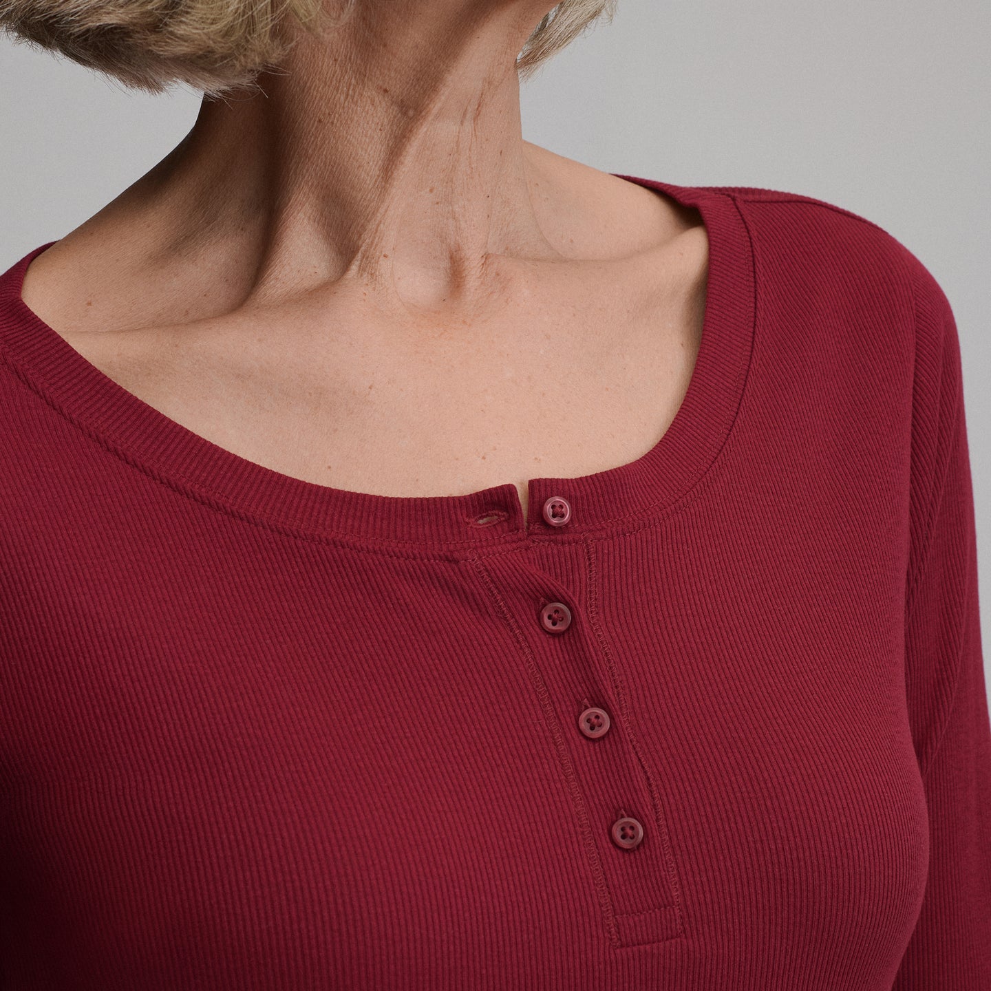 Women's Softline Rib Long-Sleeve Henley-Blossom-23