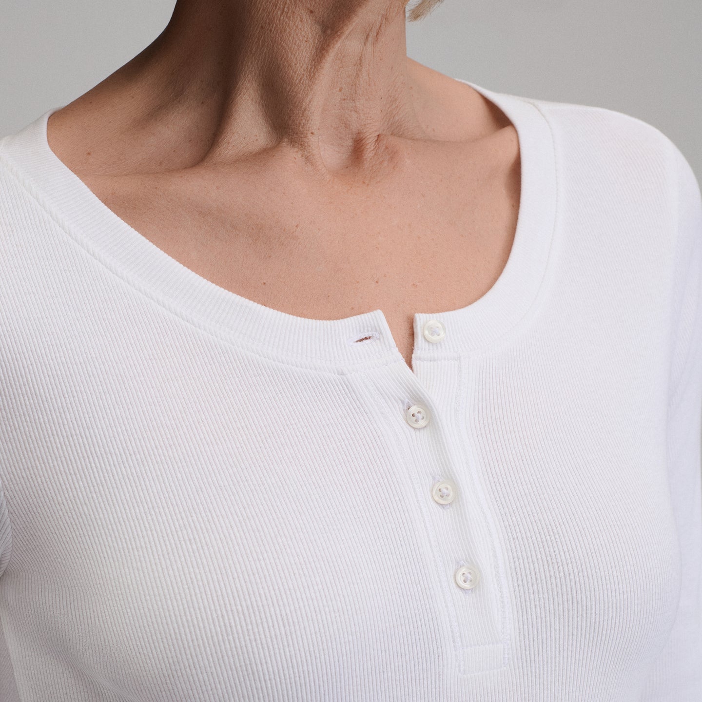 Women's Softline Rib Long-Sleeve Henley-White-27