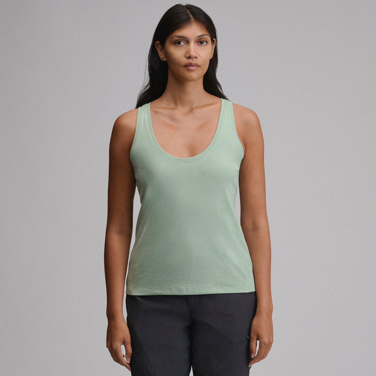 Women's Everyday Scoop-Neck Tank-Limestone-35