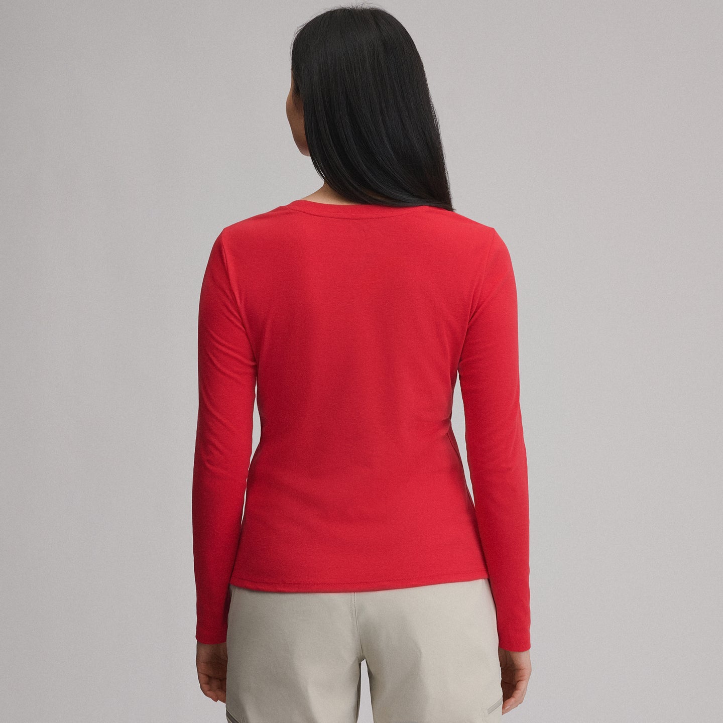 Women's Everyday Long-Sleeve Crewneck T-Shirt-Chili-32