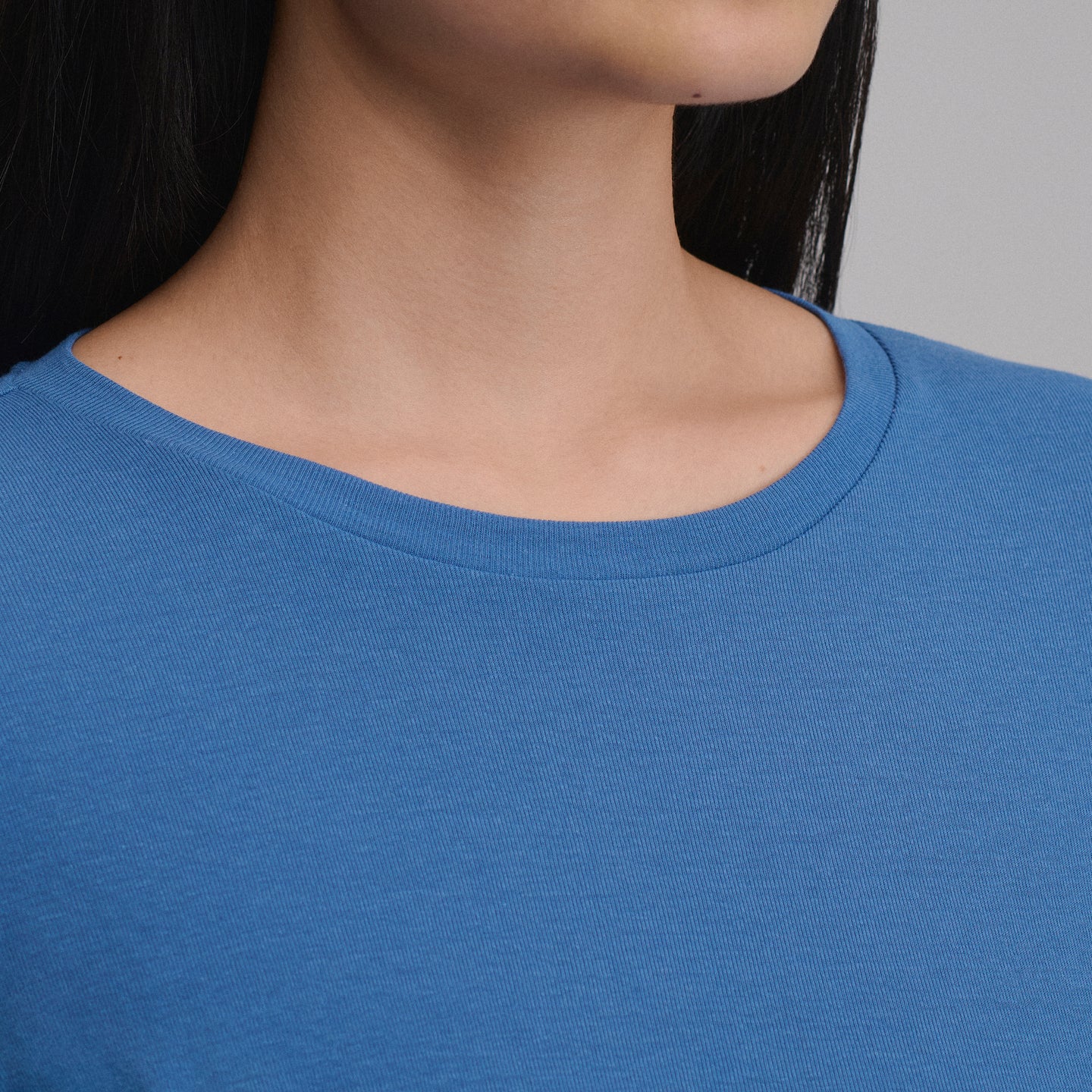 Women's Everyday Long-Sleeve Crewneck T-Shirt-Dk Chambray-37