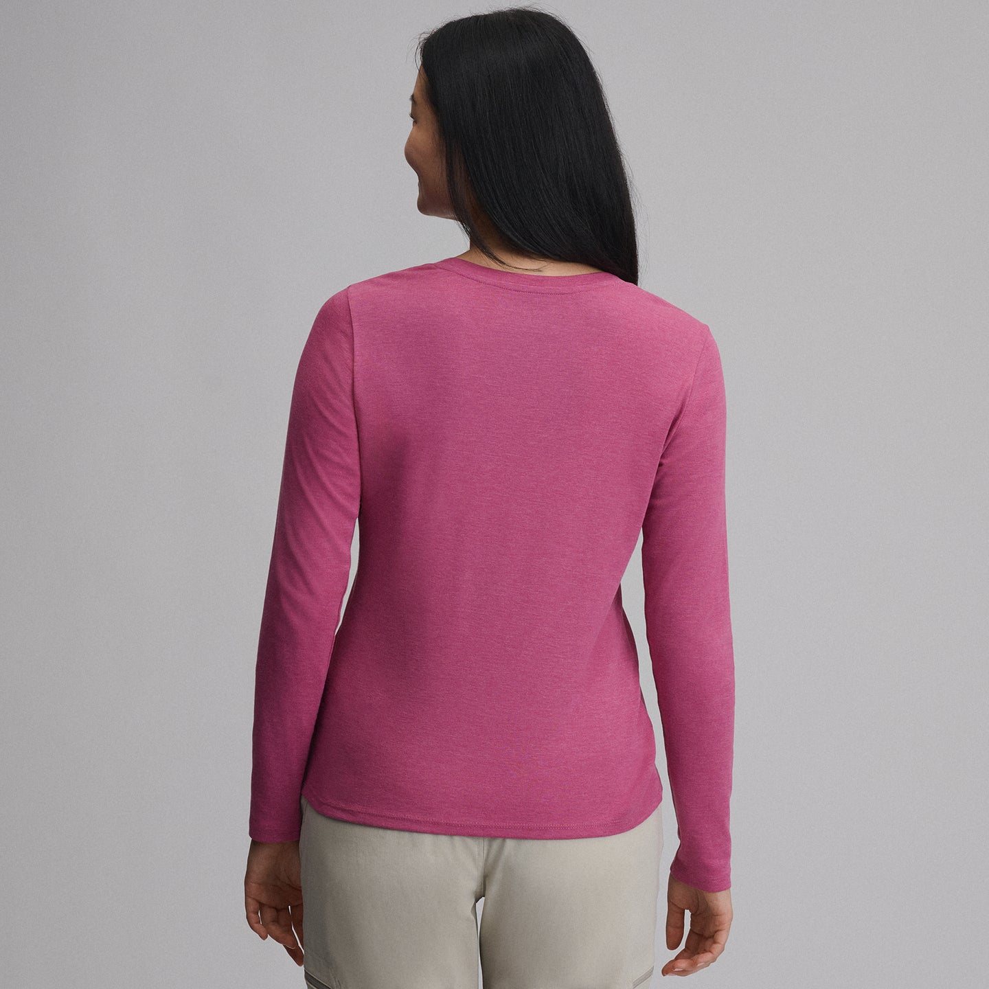 Women's Everyday Long-Sleeve Crewneck T-Shirt-Dusty Rose-40