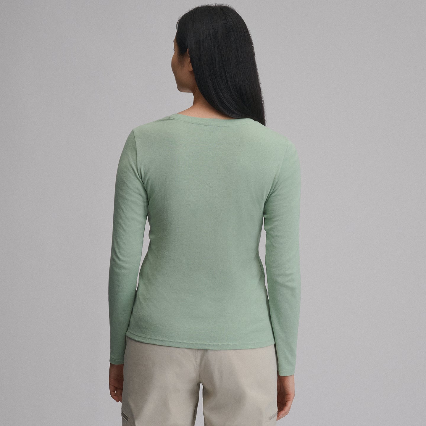 Women's Everyday Long-Sleeve Crewneck T-Shirt-Limestone-48