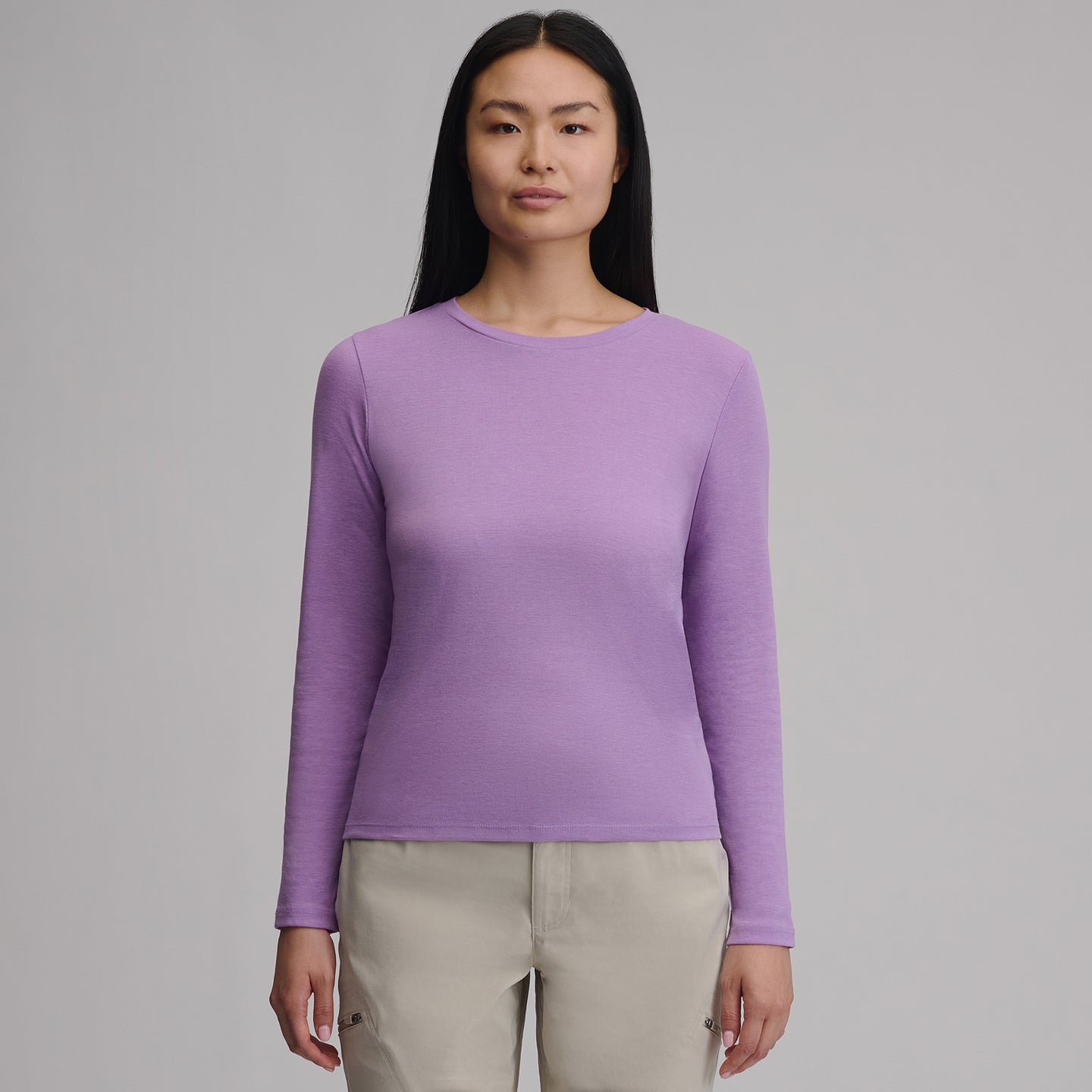 Women's Everyday Long-Sleeve Crewneck T-Shirt-Sugar Plum-51