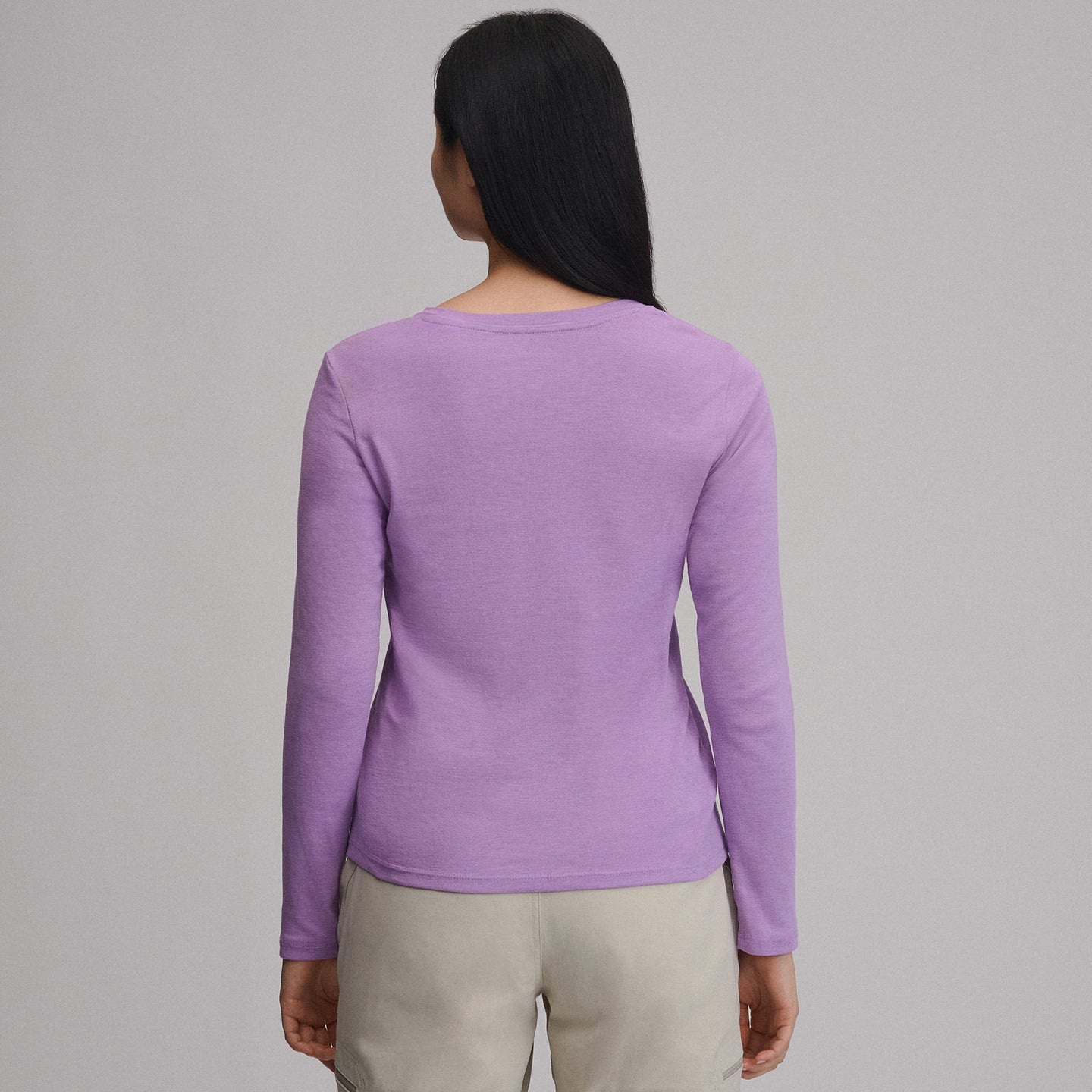 Women's Everyday Long-Sleeve Crewneck T-Shirt-Sugar Plum-52
