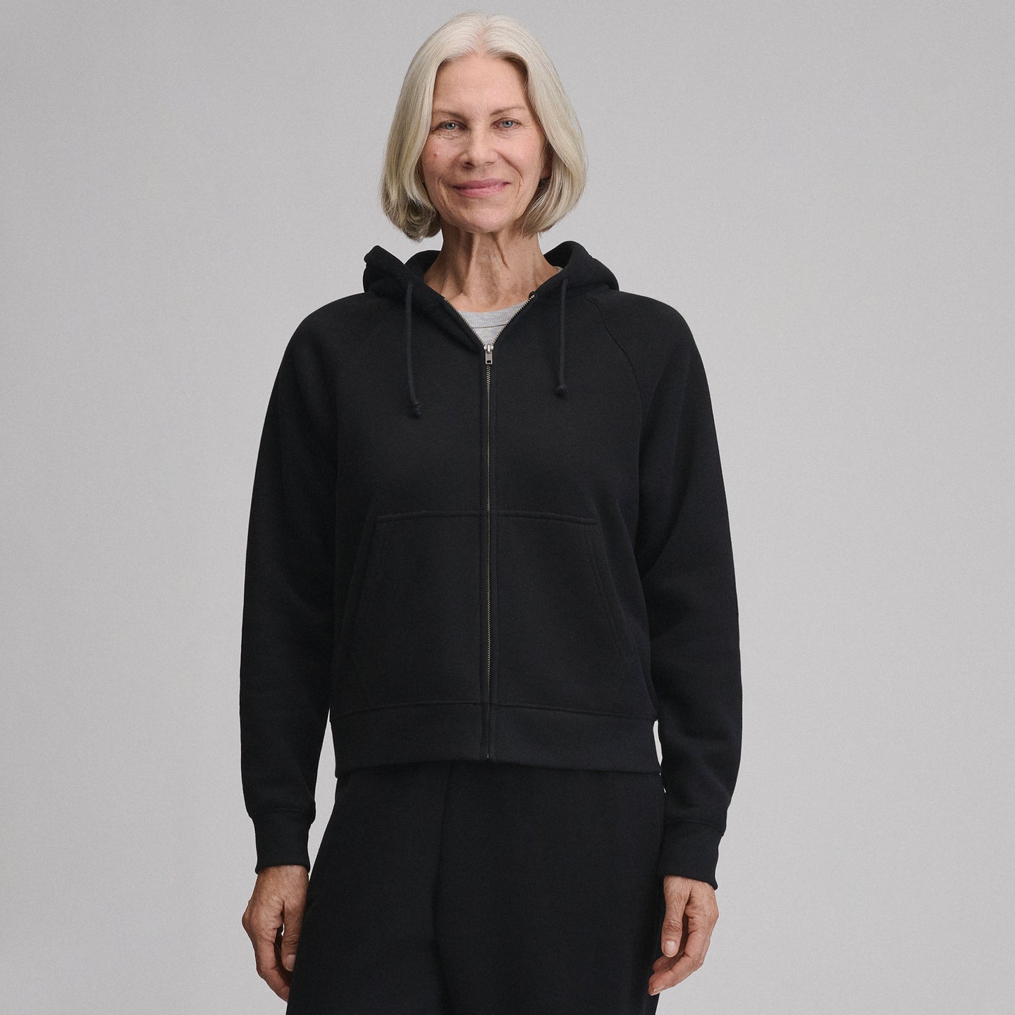 Women's Vintage Soft Full-Zip Hoodie-Black-6