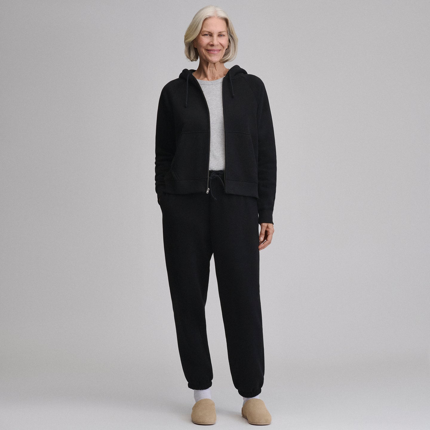 Women's Vintage Soft Full-Zip Hoodie-Black-9