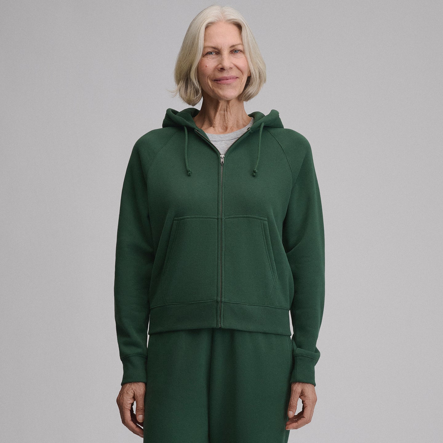 Women's Vintage Soft Full-Zip Hoodie-Dark Mint-10