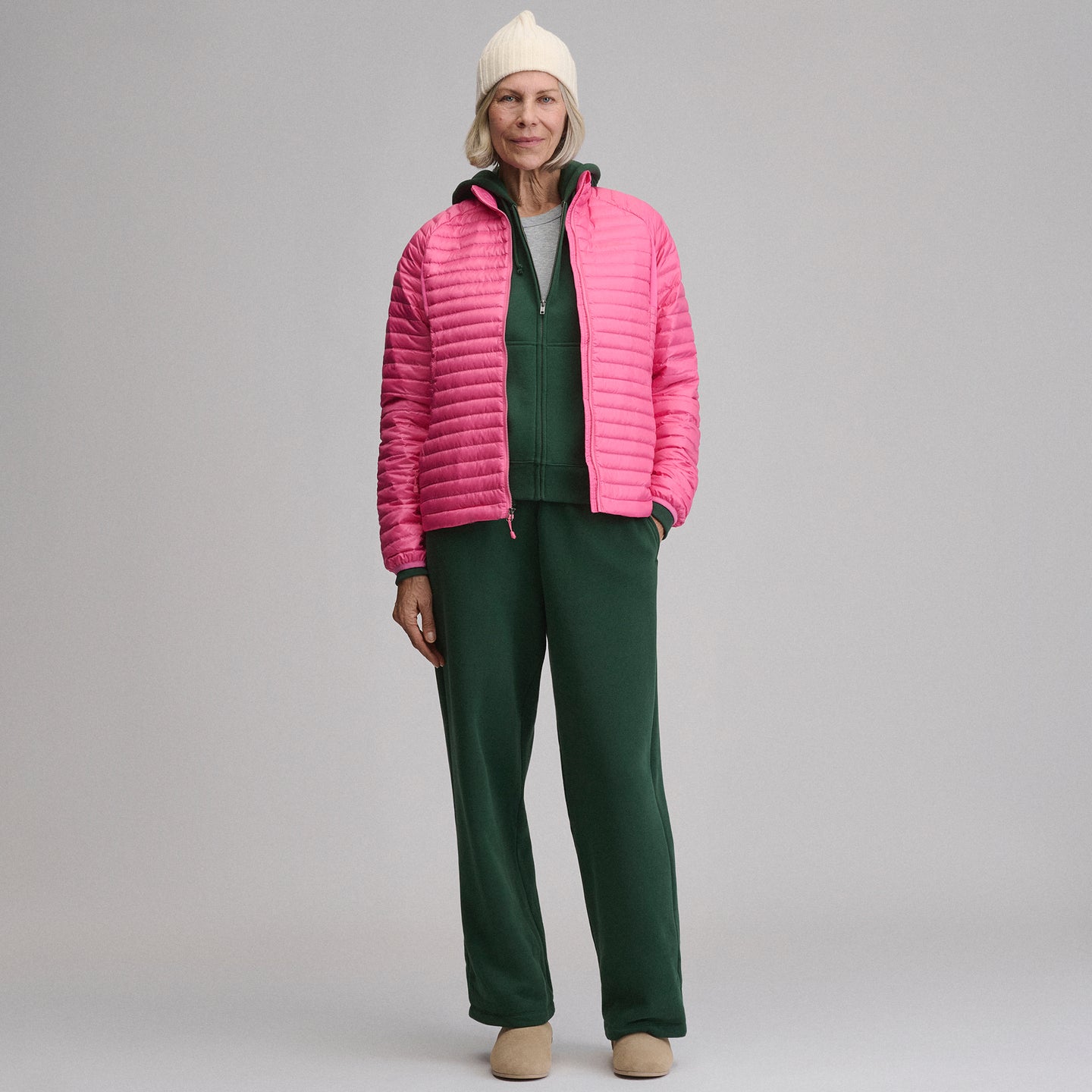 Women's Vintage Soft Full-Zip Hoodie-Dark Mint-14