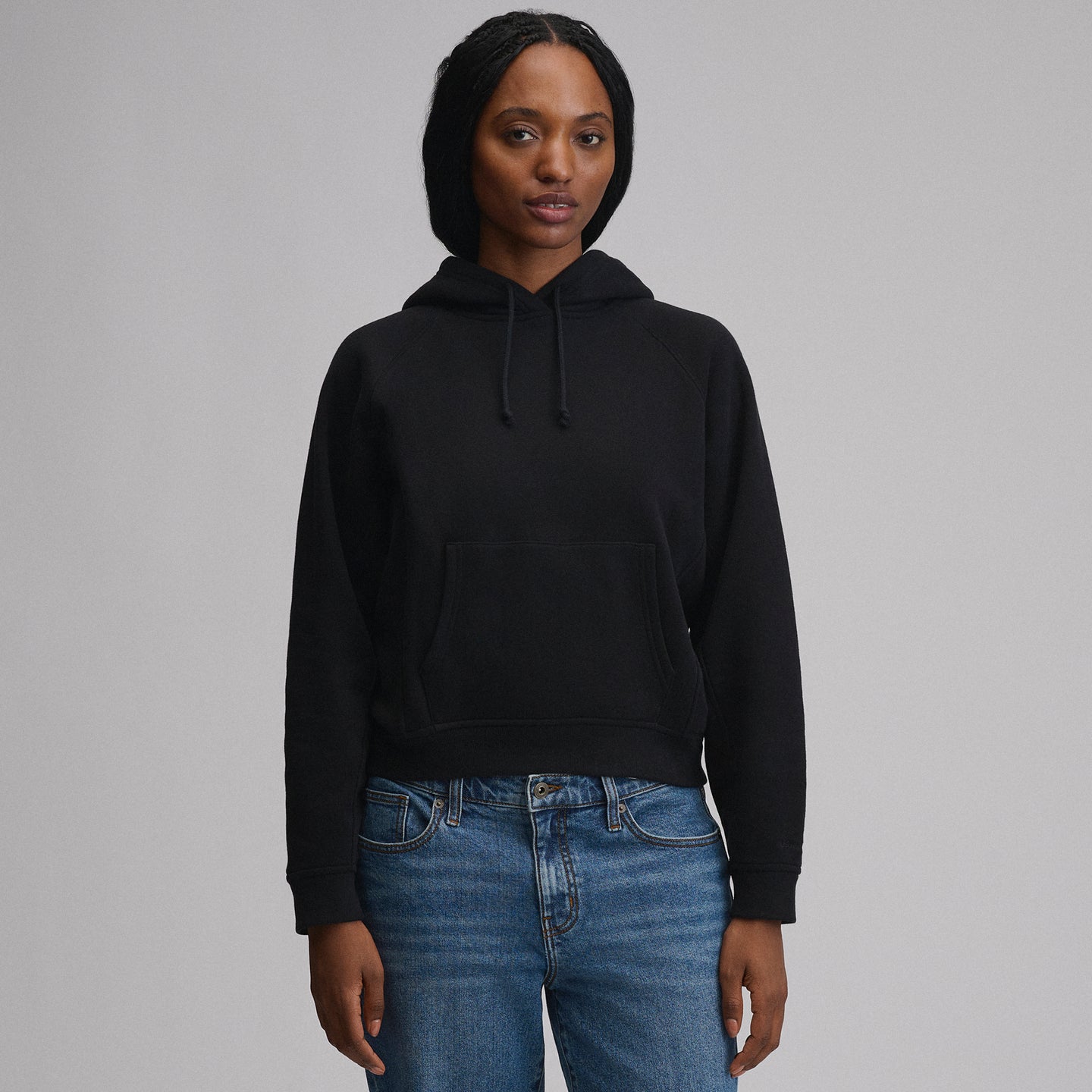 Women's Vintage Soft Pullover Hoodie-Black-6