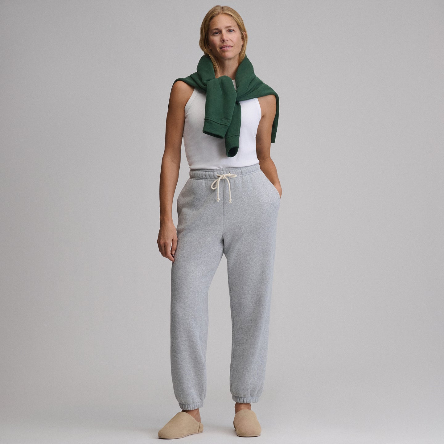 Women's Vintage Soft Relaxed Fit Jogger Sweatpants-Htr Grey-12