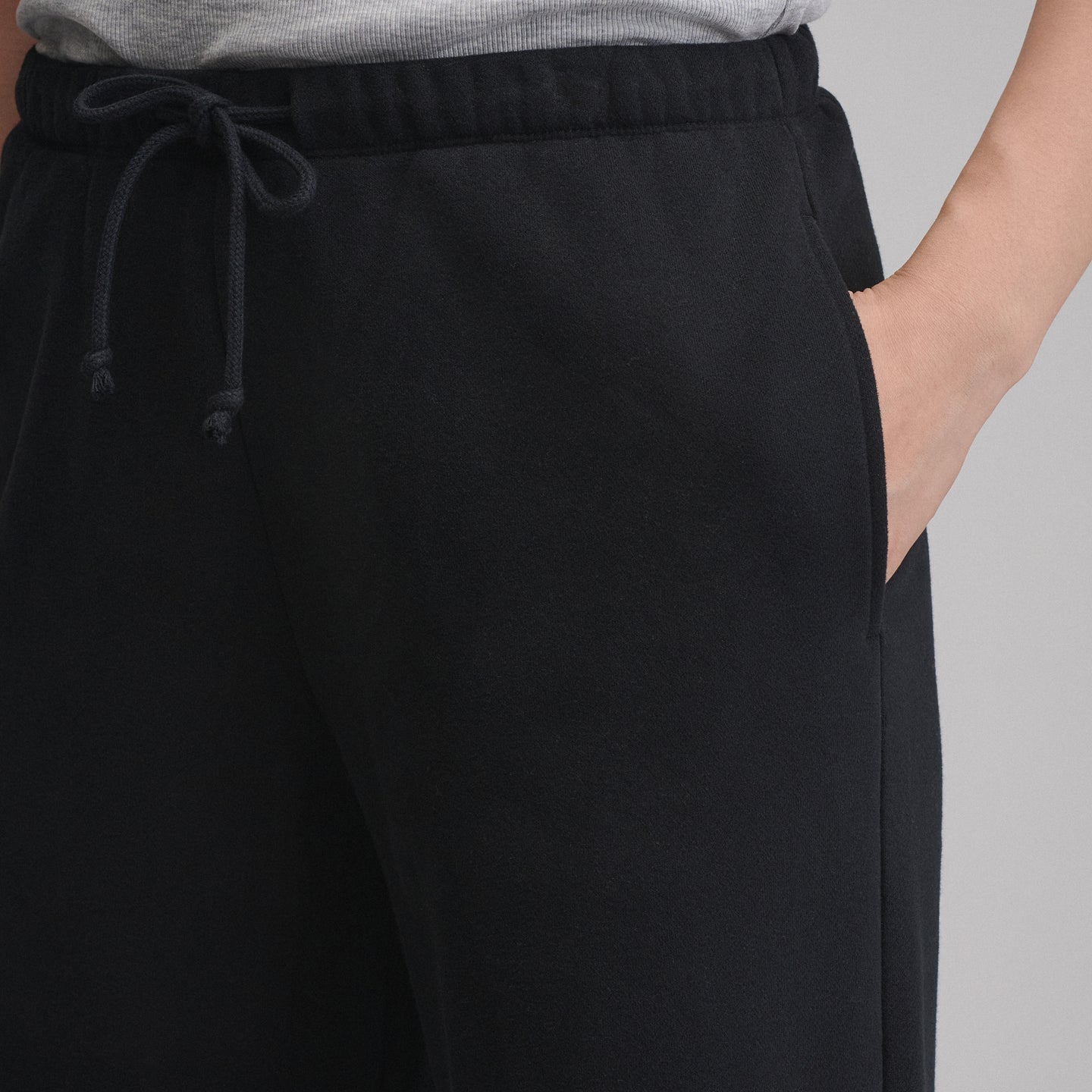 Women's Vintage Soft Relaxed Fit Wide Leg Sweatpants-Black-3