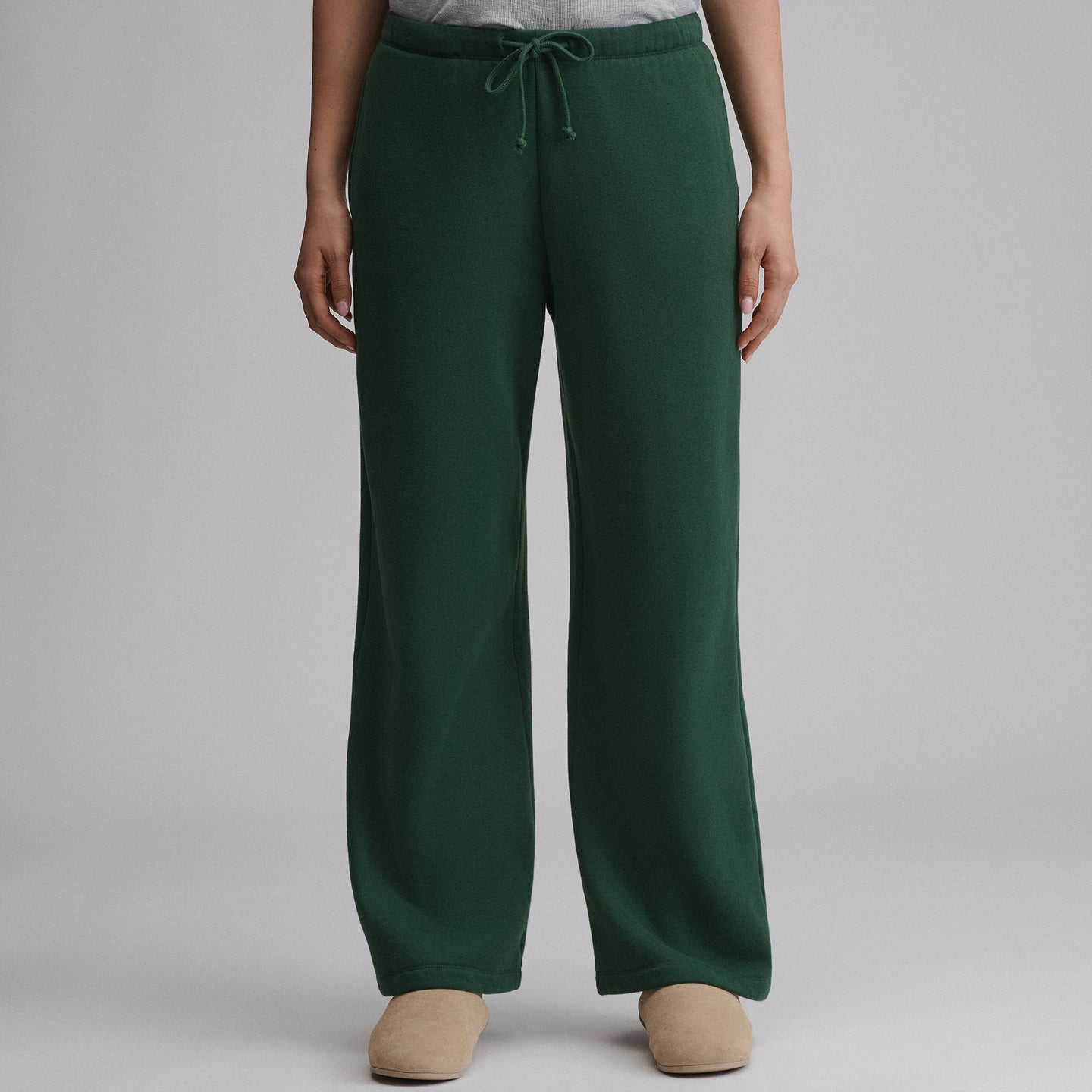 Women's Vintage Soft Relaxed Fit Wide Leg Sweatpants-Dark Mint-5