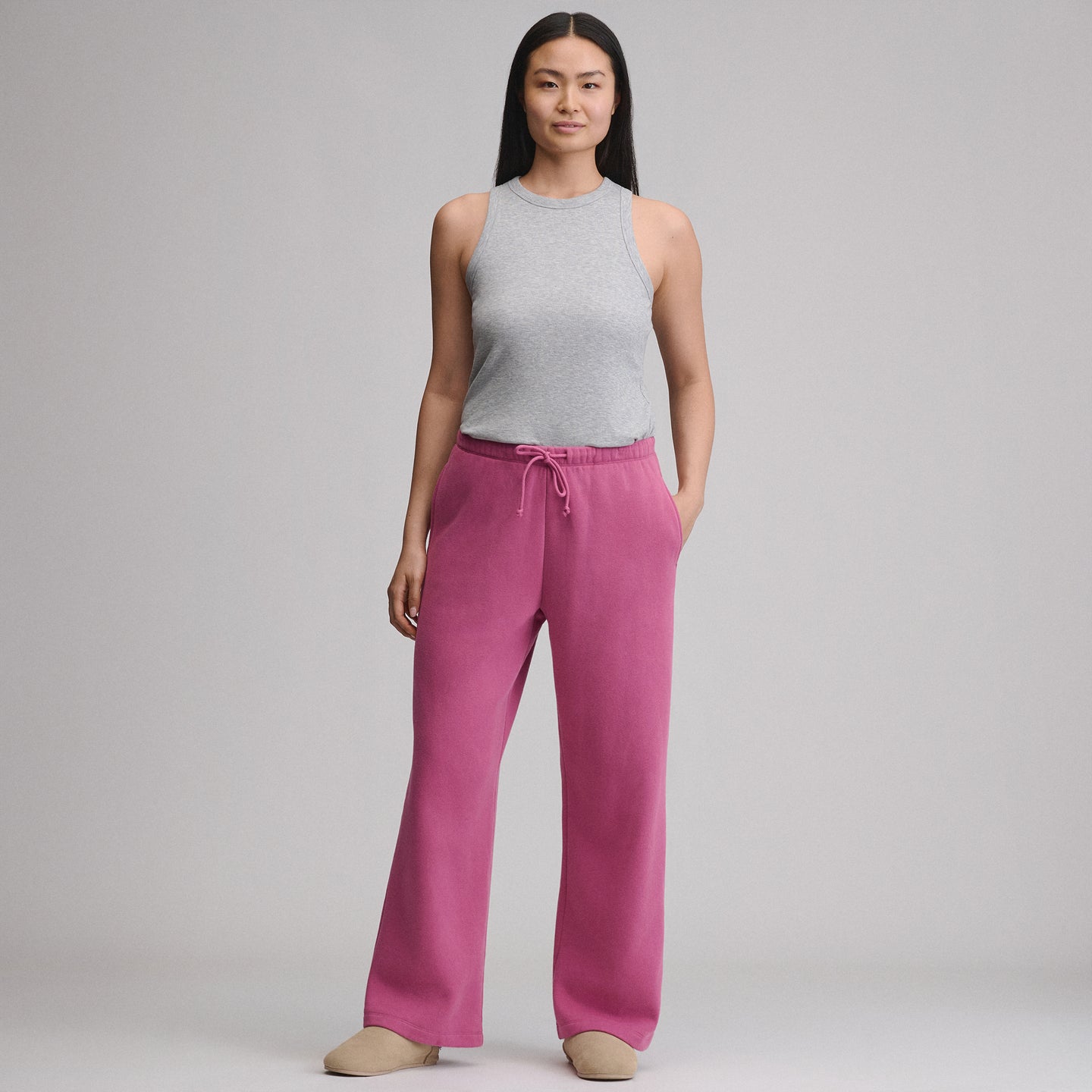 Women's Vintage Soft Relaxed Fit Wide Leg Sweatpants-Dusty Rose-12