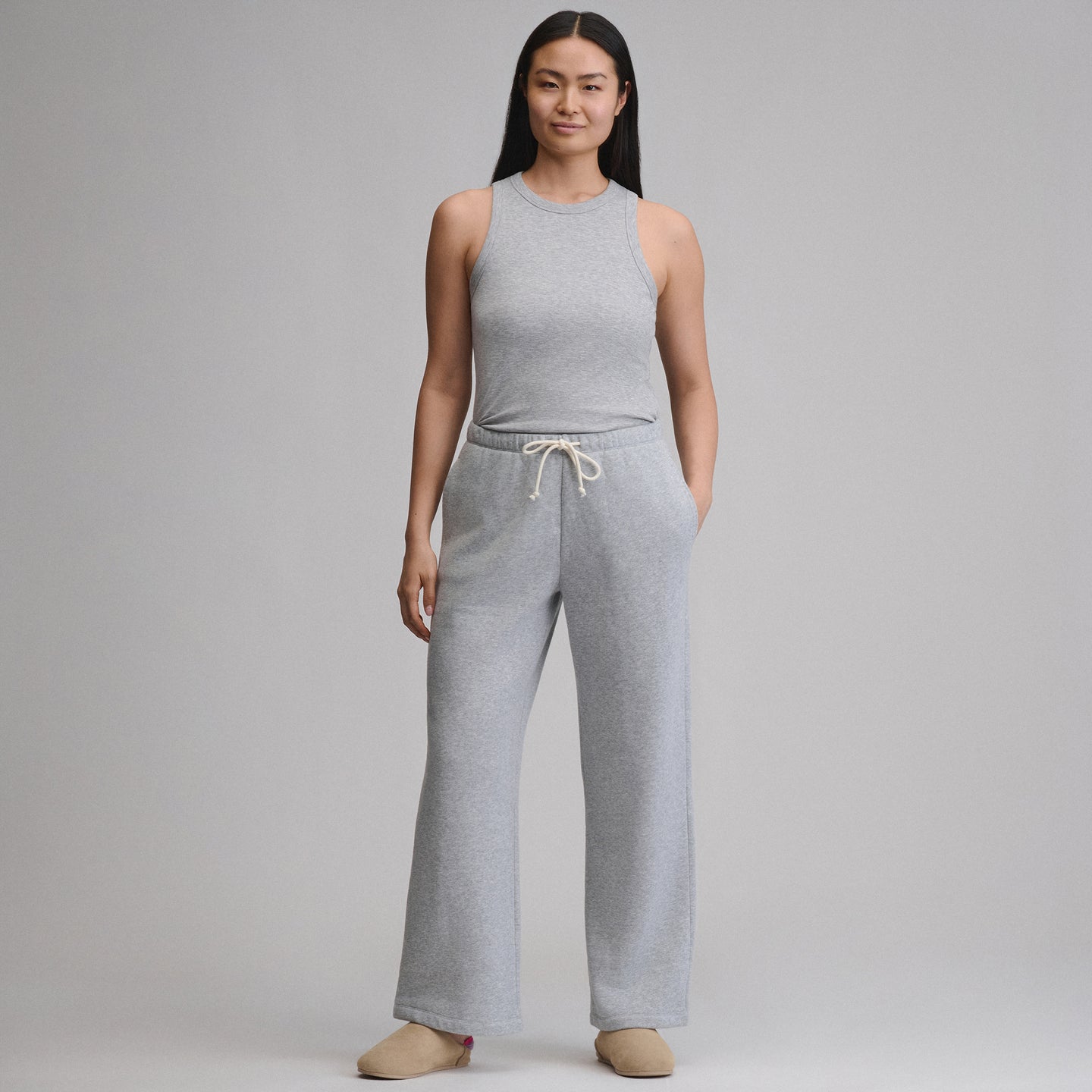 Women's Vintage Soft Relaxed Fit Wide Leg Sweatpants-Htr Grey-16