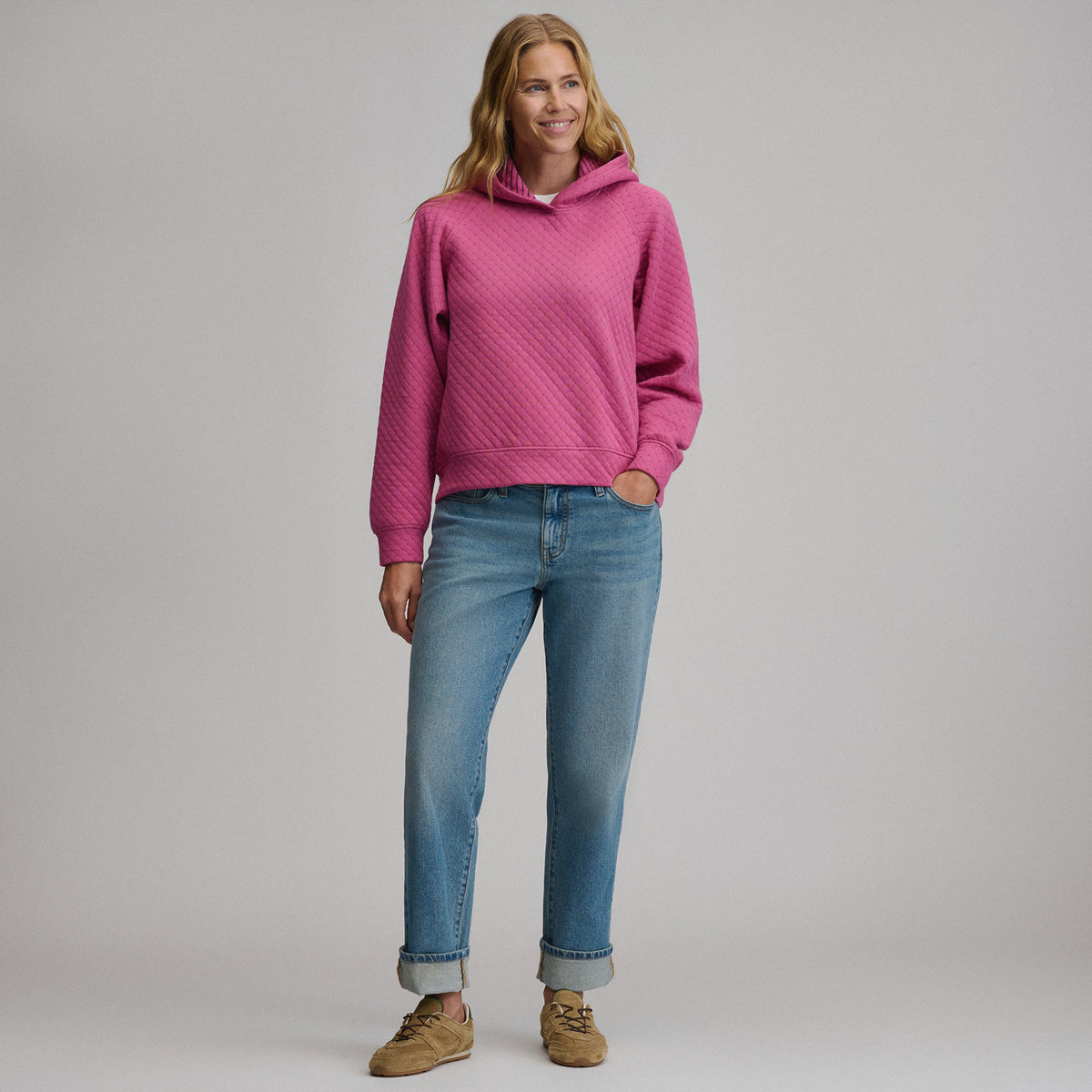 Women's Quilted Hoody-Dusty Rose-8