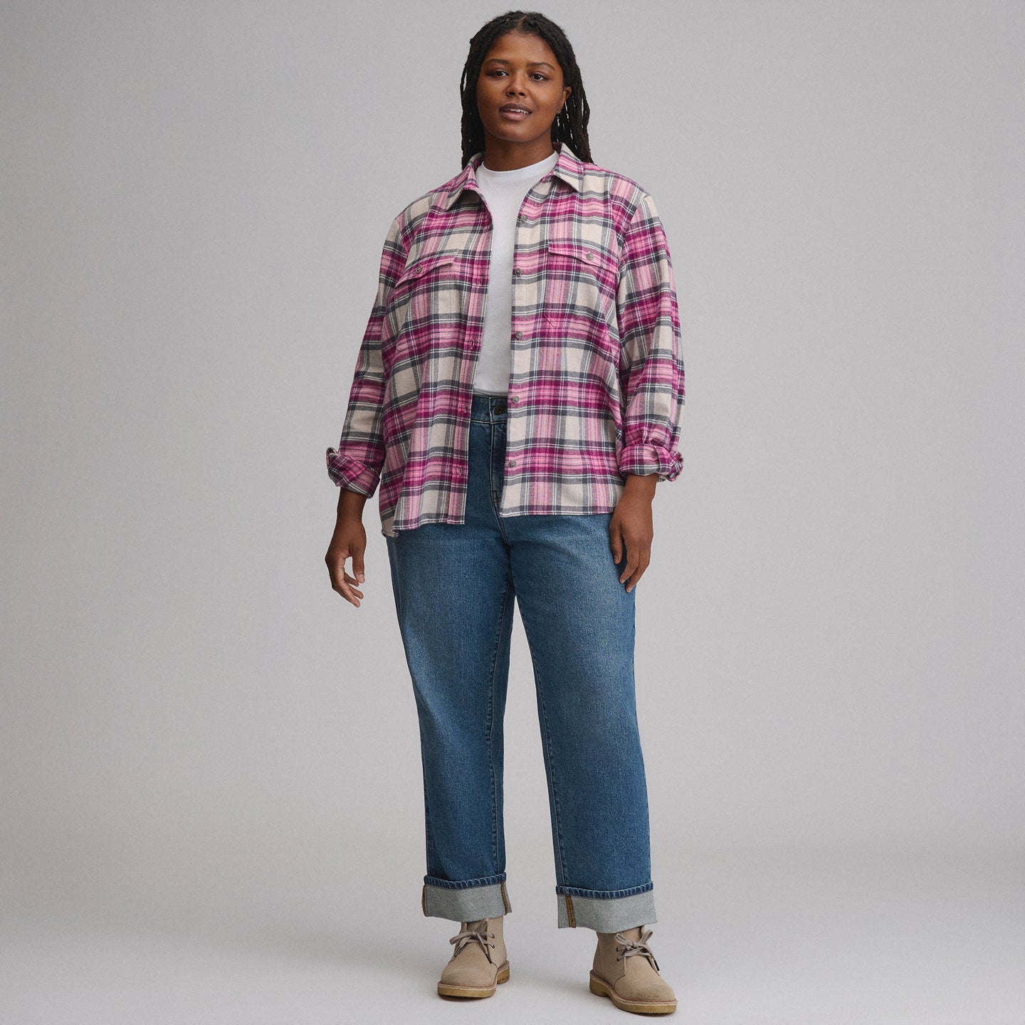 Women's Long-Sleeve Heritage Soft Classic Flannel Shirt-Floral-8