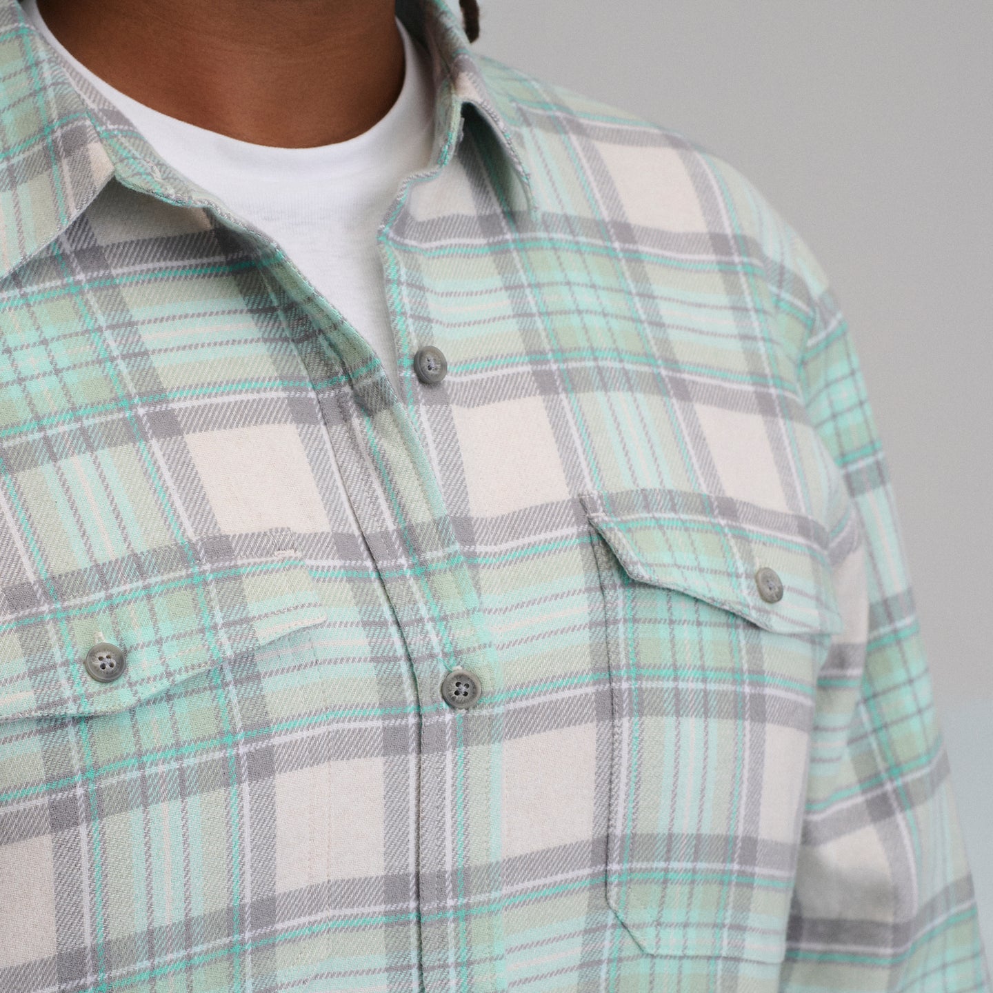 Women's Long-Sleeve Heritage Soft Classic Flannel Shirt-Pepper Mint-11