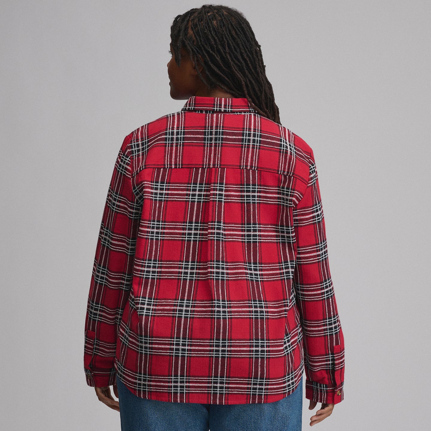 Women's Long-Sleeve Heritage Soft Classic Novelty Flannel Shirt-Cardinal-2