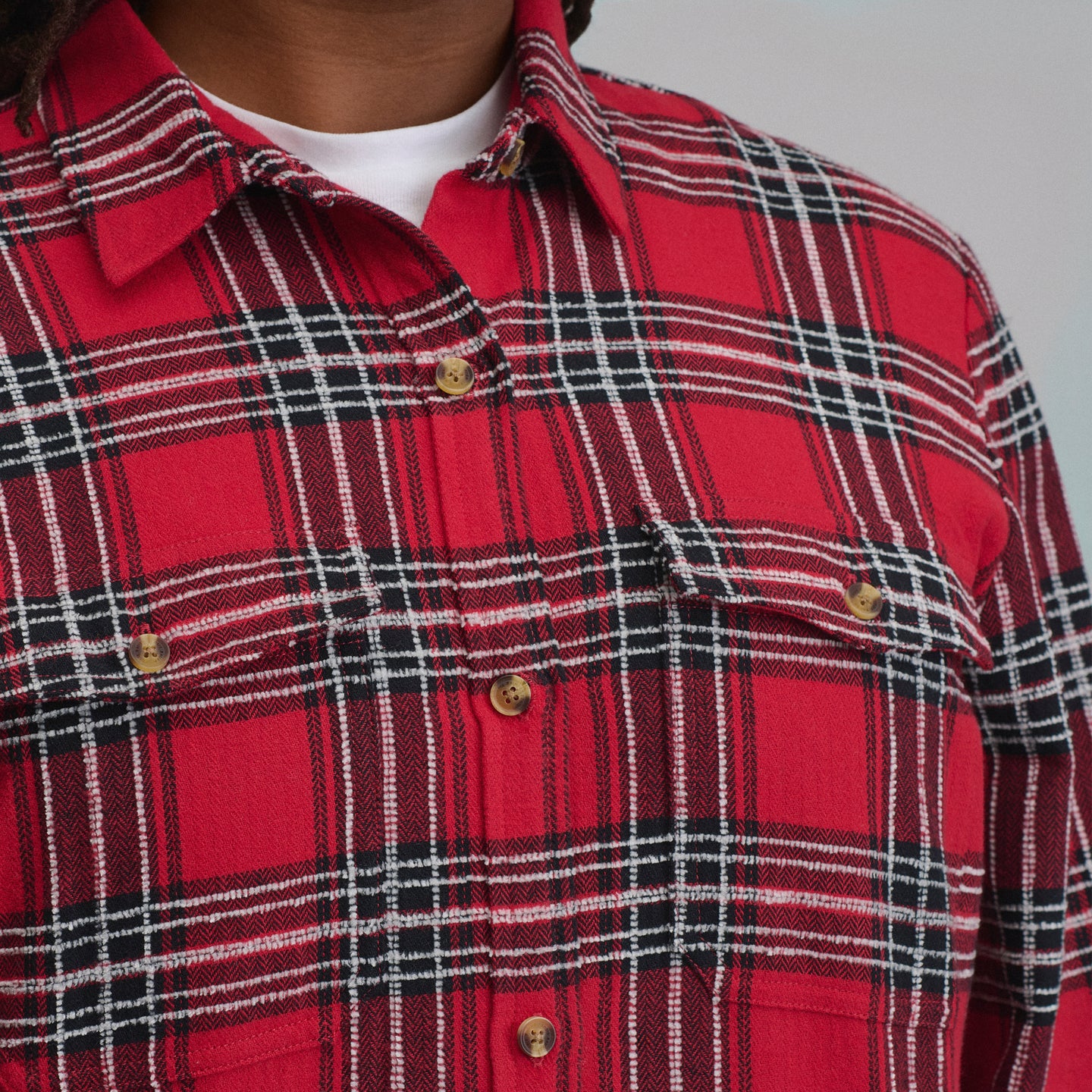 Women's Long-Sleeve Heritage Soft Classic Novelty Flannel Shirt-Cardinal-3