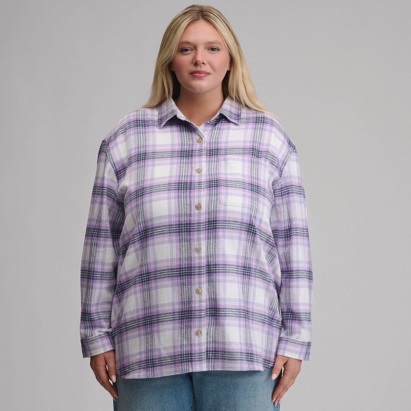 Women's Long-Sleeve Heritage Soft Boyfriend Flannel Shirt-Orchid-9