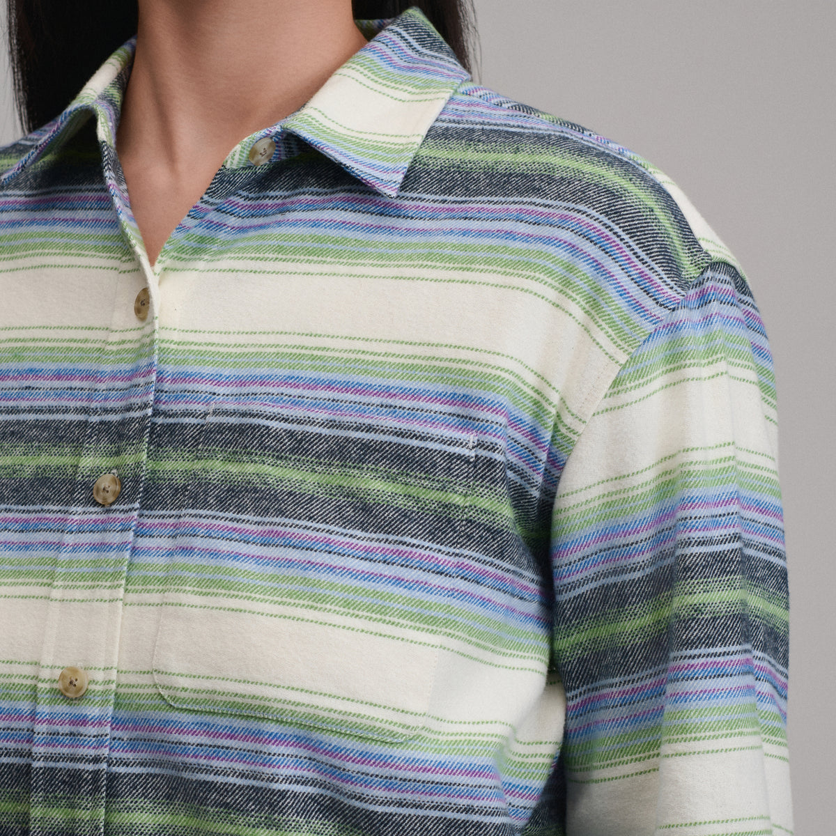 Women's Long-Sleeve Heritage Soft Boyfriend Flannel Shirt-Limestone-7