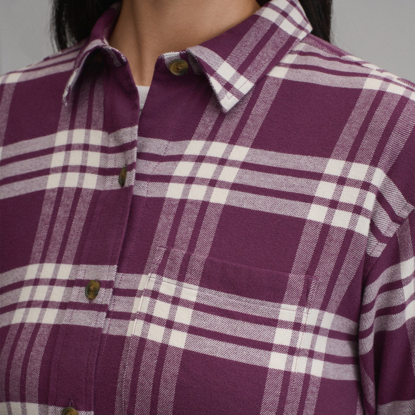 Women's Field Flex Boyfriend Flannel Shirt-Rosewood-7