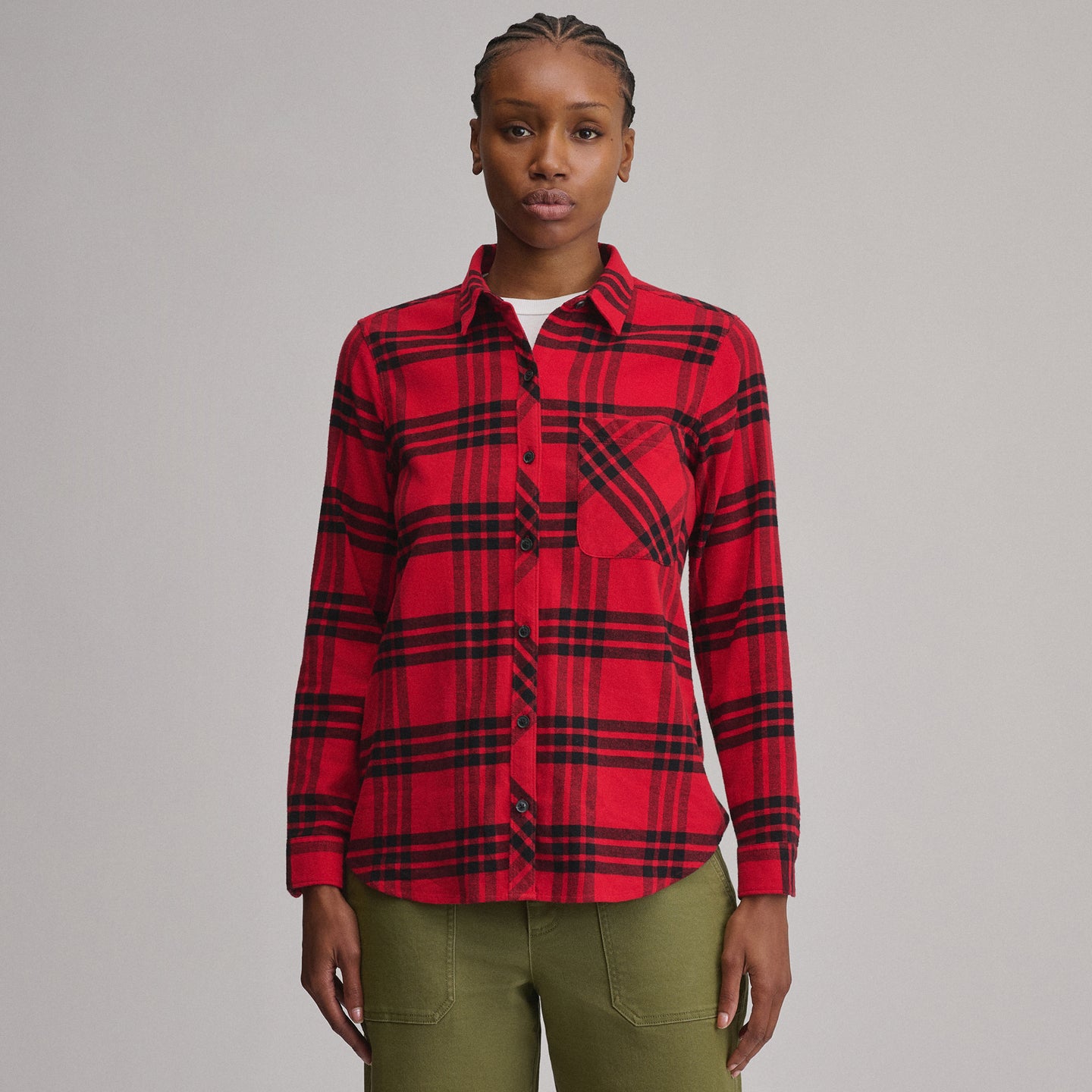 Women's W Field Flex Flannel Shirt-Holly Red-5