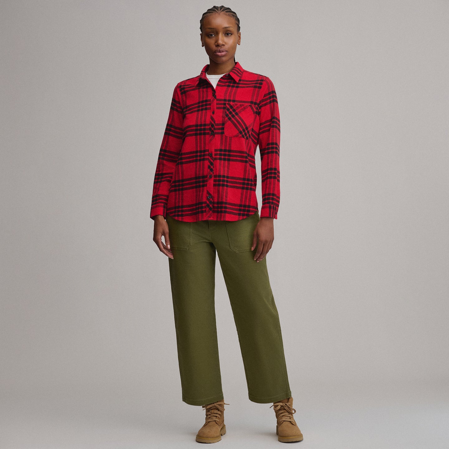 Women's W Field Flex Flannel Shirt-Holly Red-8